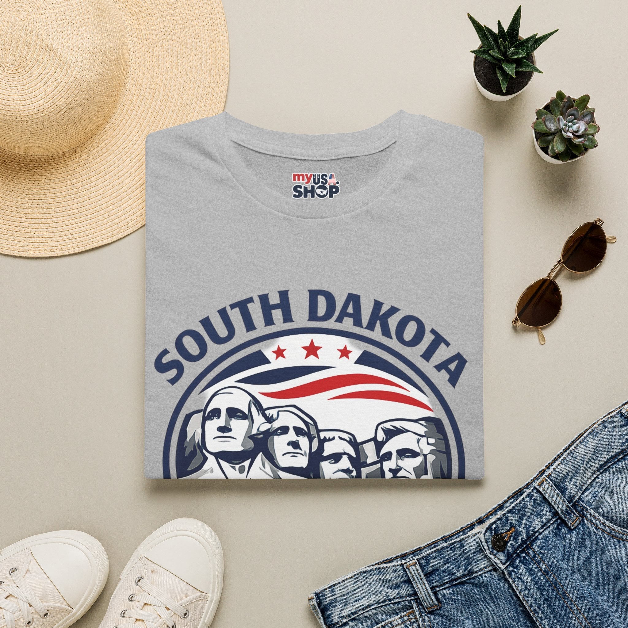 America 250 South Dakota T-Shirt — Classic Patriotic Badge Graphic Tee