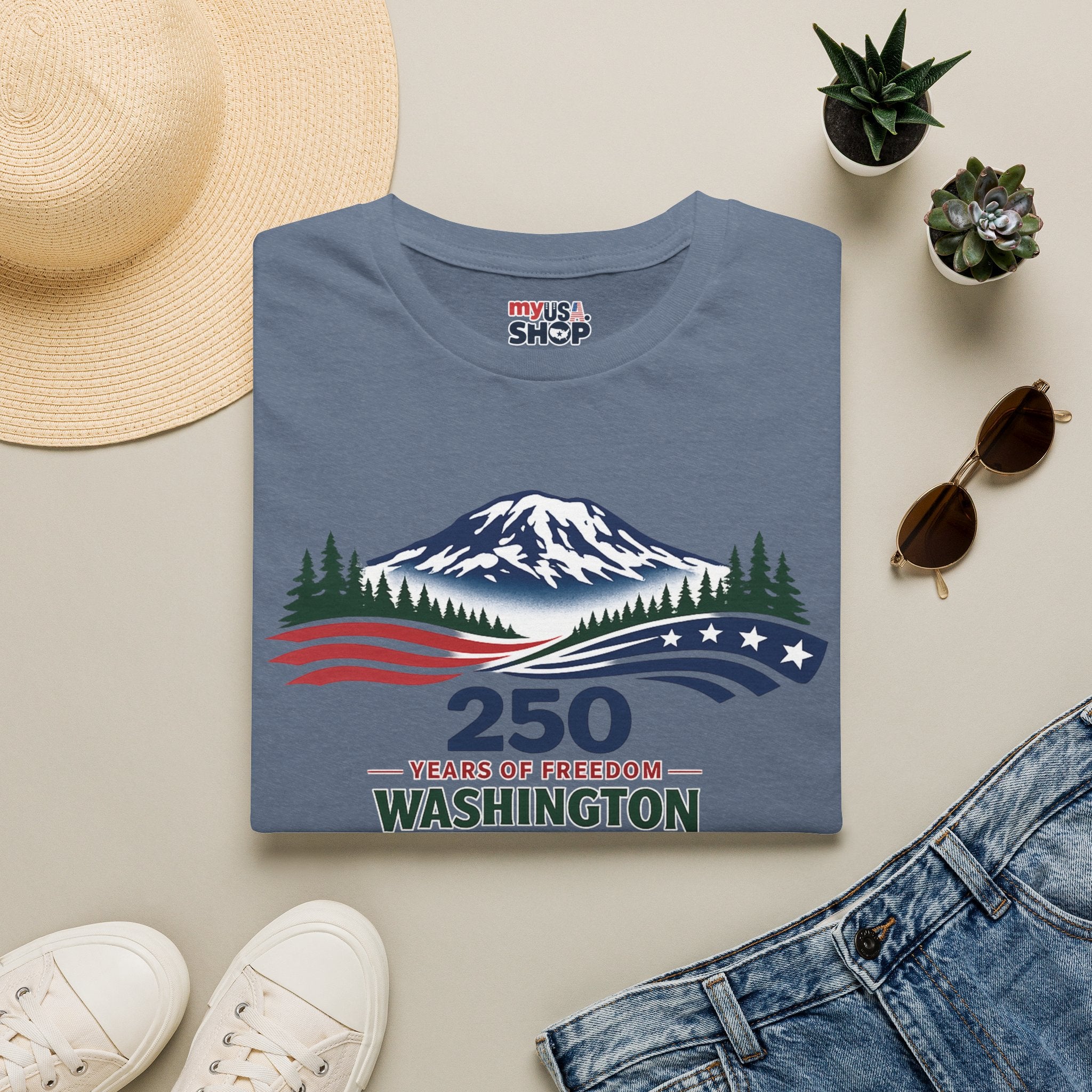 America 250 Washington T-Shirt - Unisex Softstyle T-Shirt