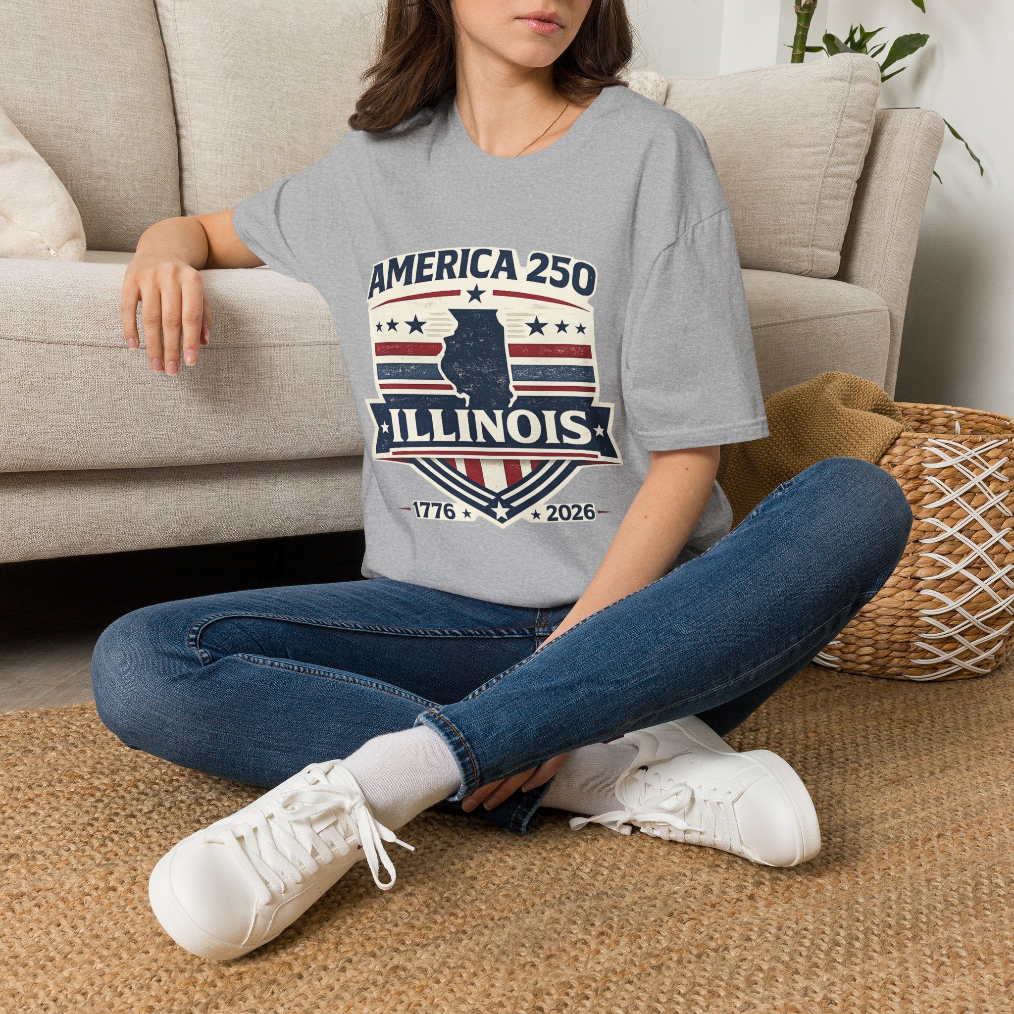 America 250 Illinois T-Shirt — 1776–2026 Bicentennial USA State Pride Tee