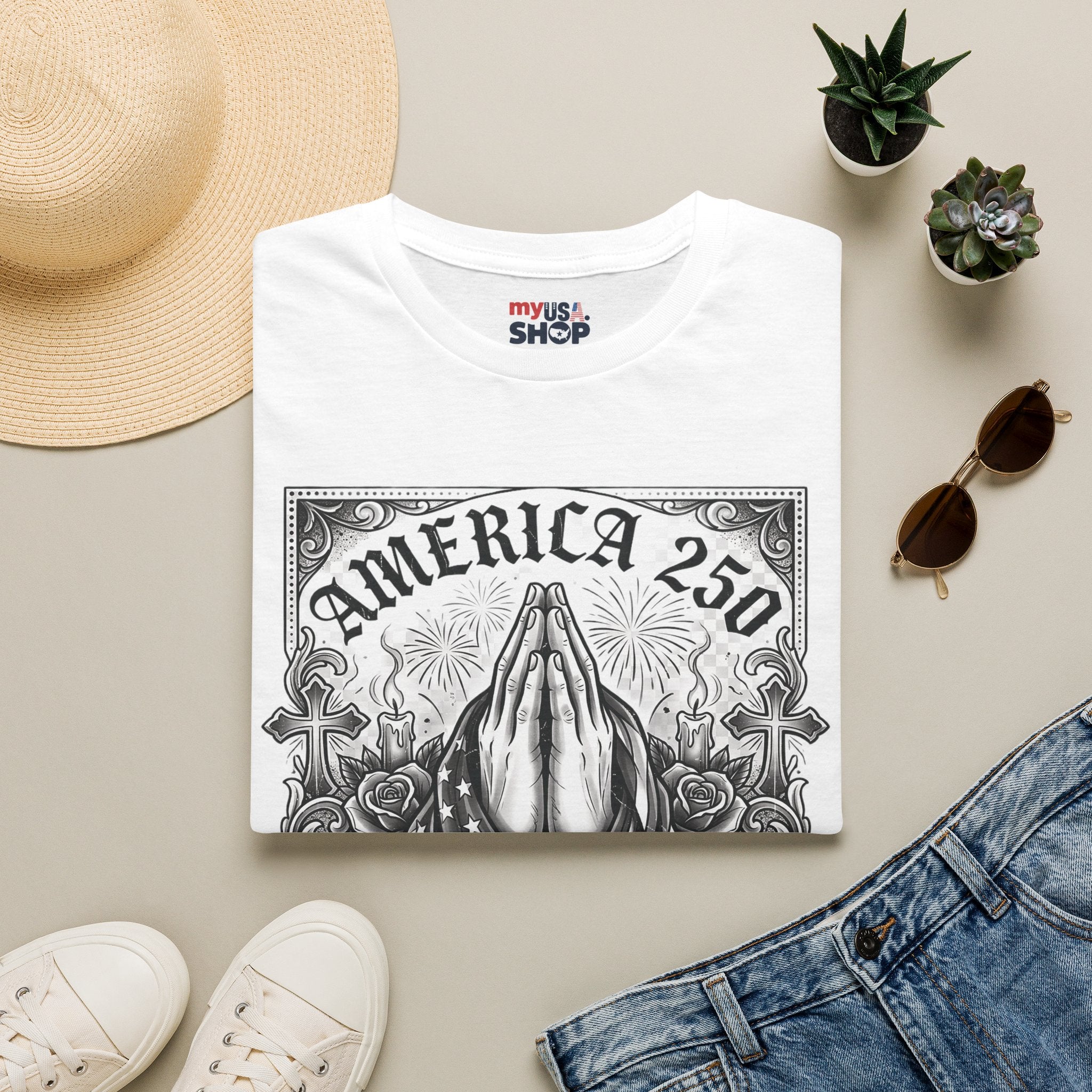 America 250 Praying Hands — Faith, Family, Freedom