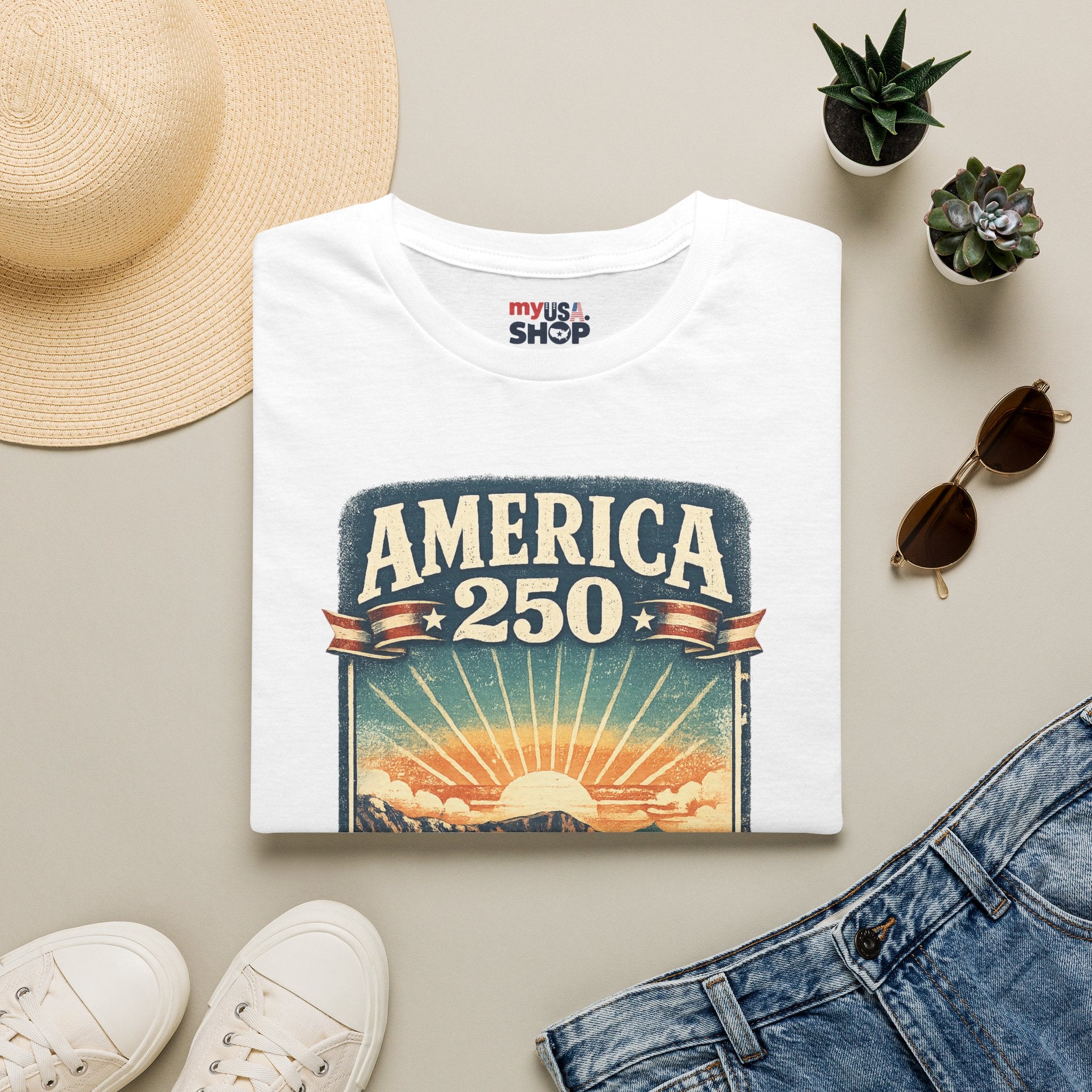 Oregon America 250 Shirt — Crater Lake Sunset Vintage Tee