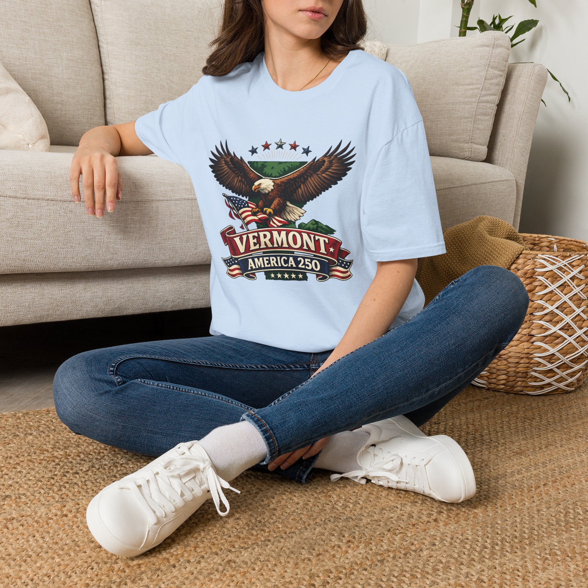 America 250 – Vermont Eagle Heritage Vintage Tee Design