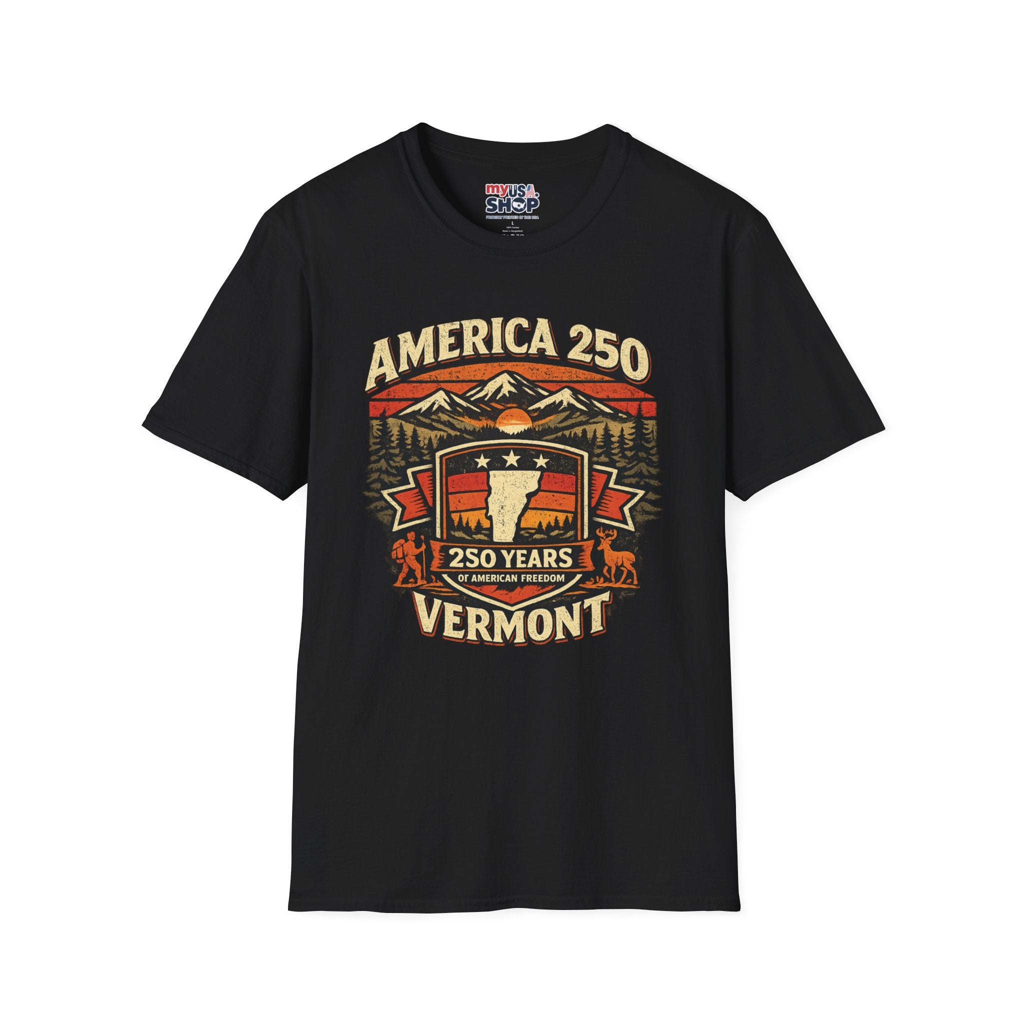 America 250 – 250 Years of American Freedom Vermont Vintage Tee Design