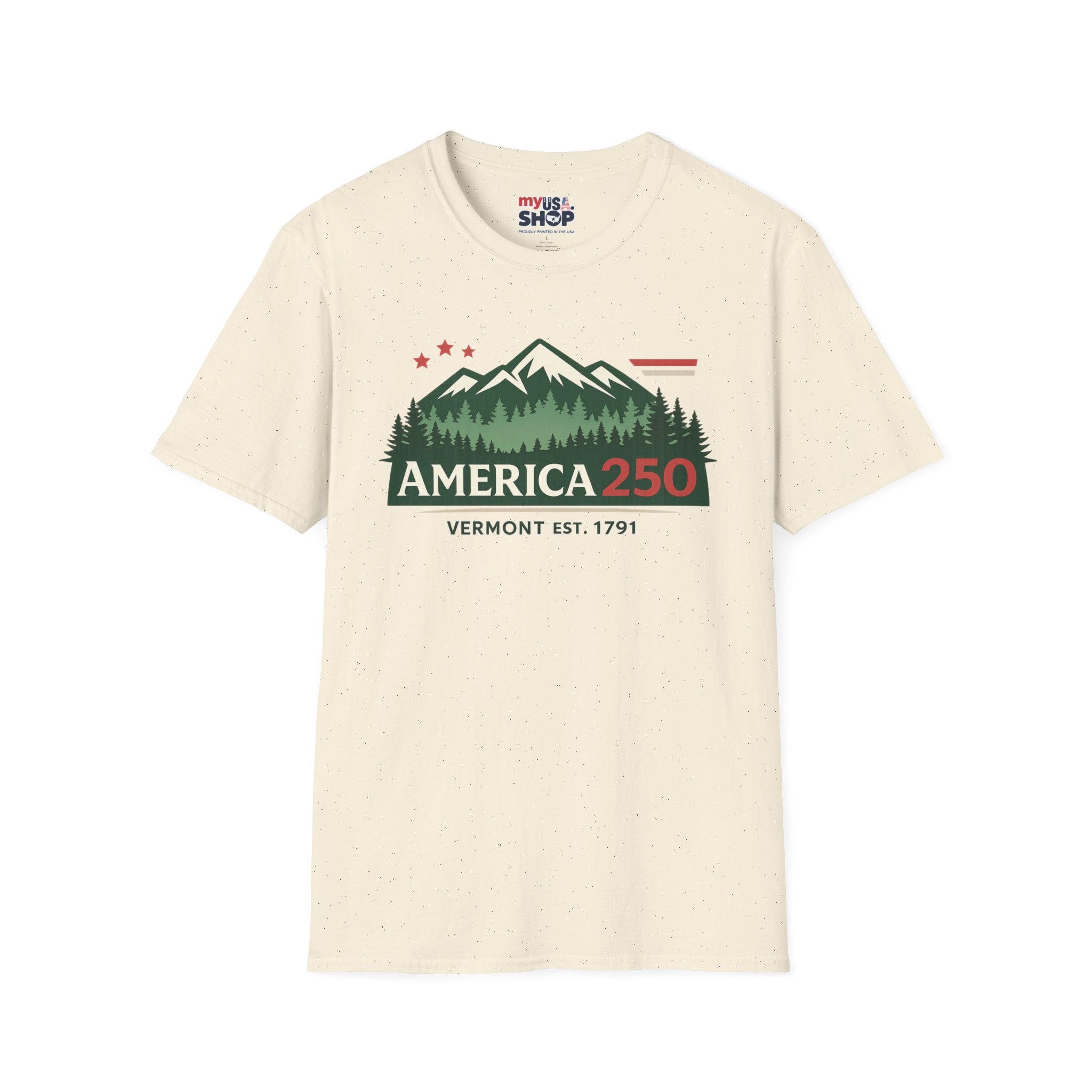 America 250 Mountain T-Shirt — Vermont 1791 Celebration Tee