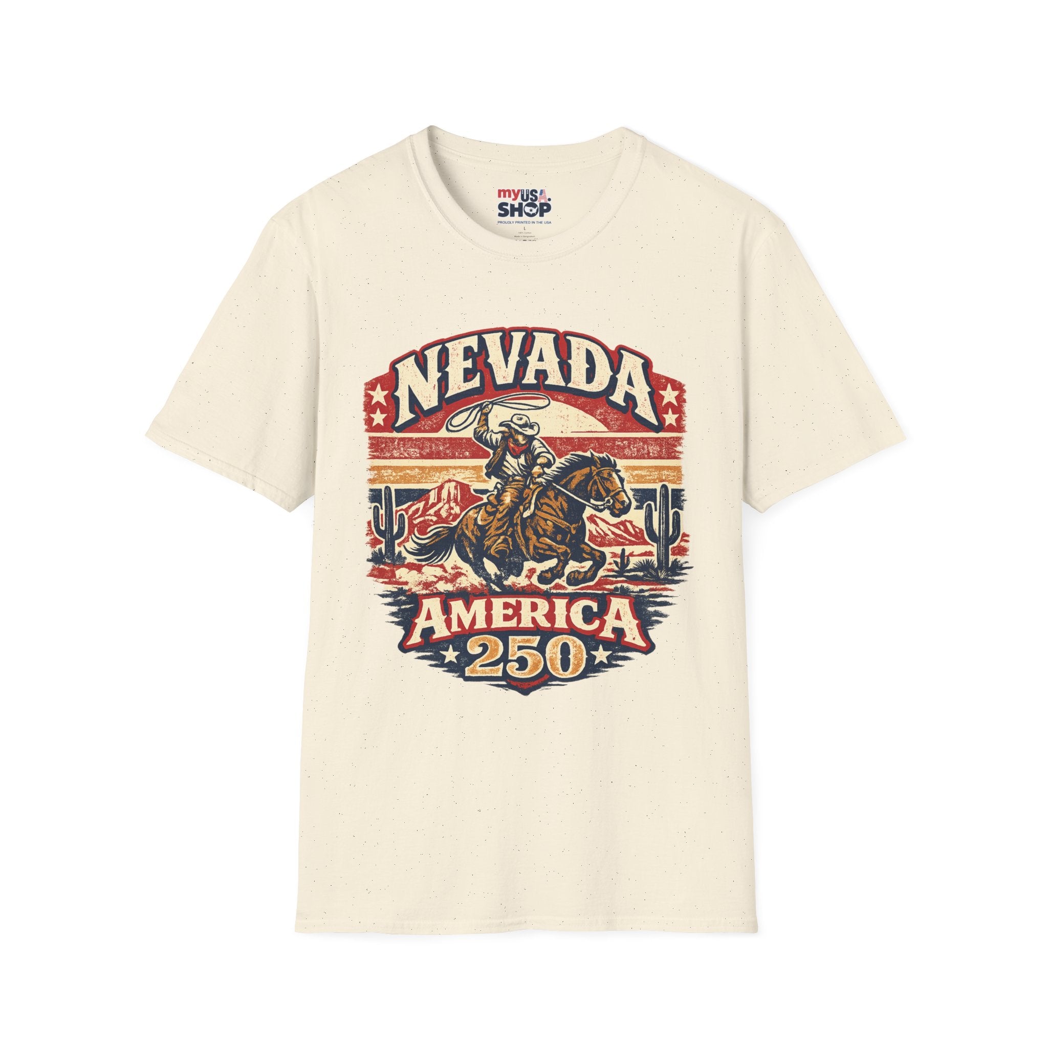 America 250 Nevada Rodeo Vintage T‑Shirt — Western Cowboy Graphic