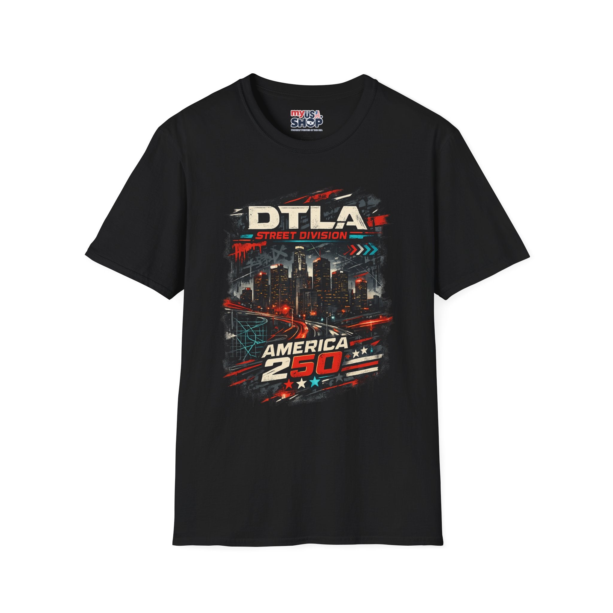 America 250 Los Angeles California Dtla Street Division Tee