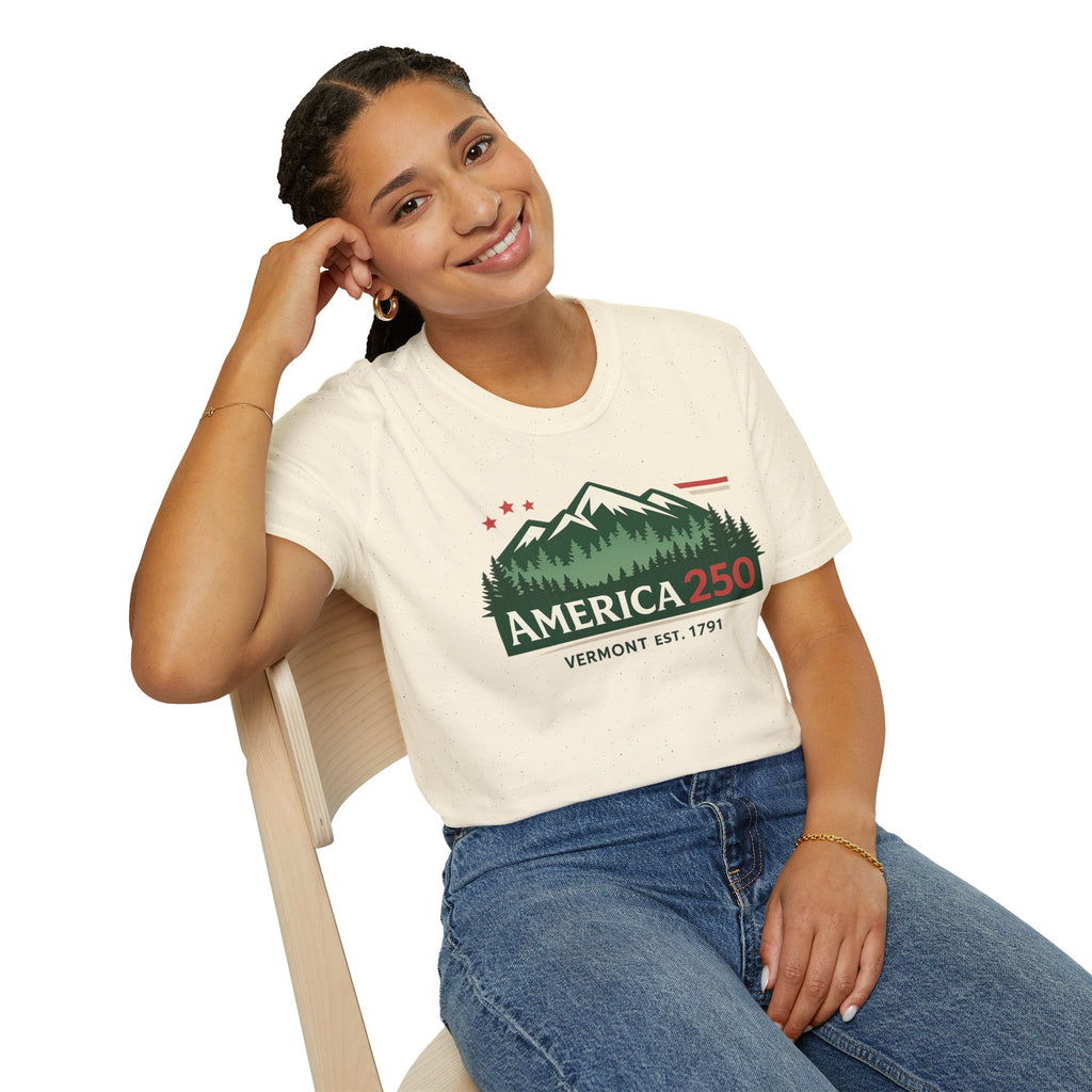 America 250 Mountain T-Shirt — Vermont 1791 Celebration Tee