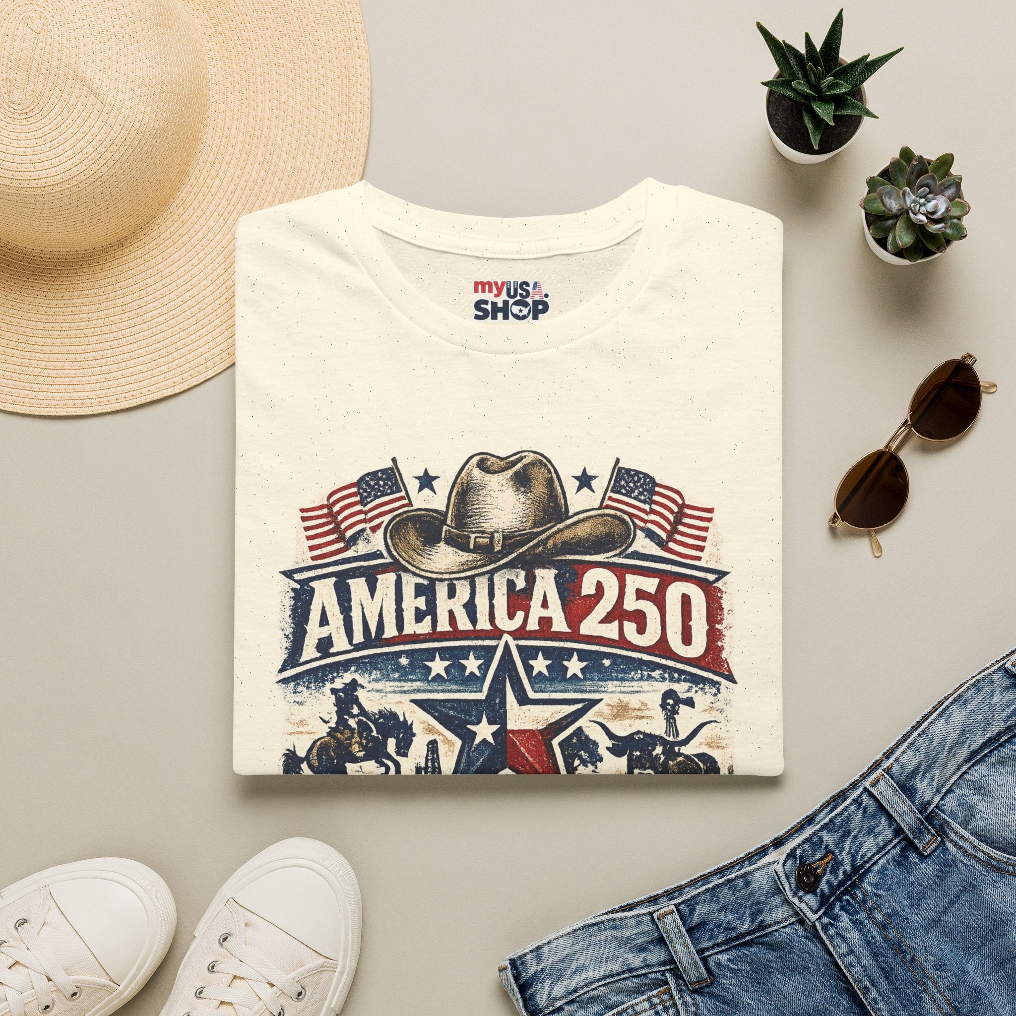 America 250 Texas T-Shirt — Western Heritage Graphic Tee