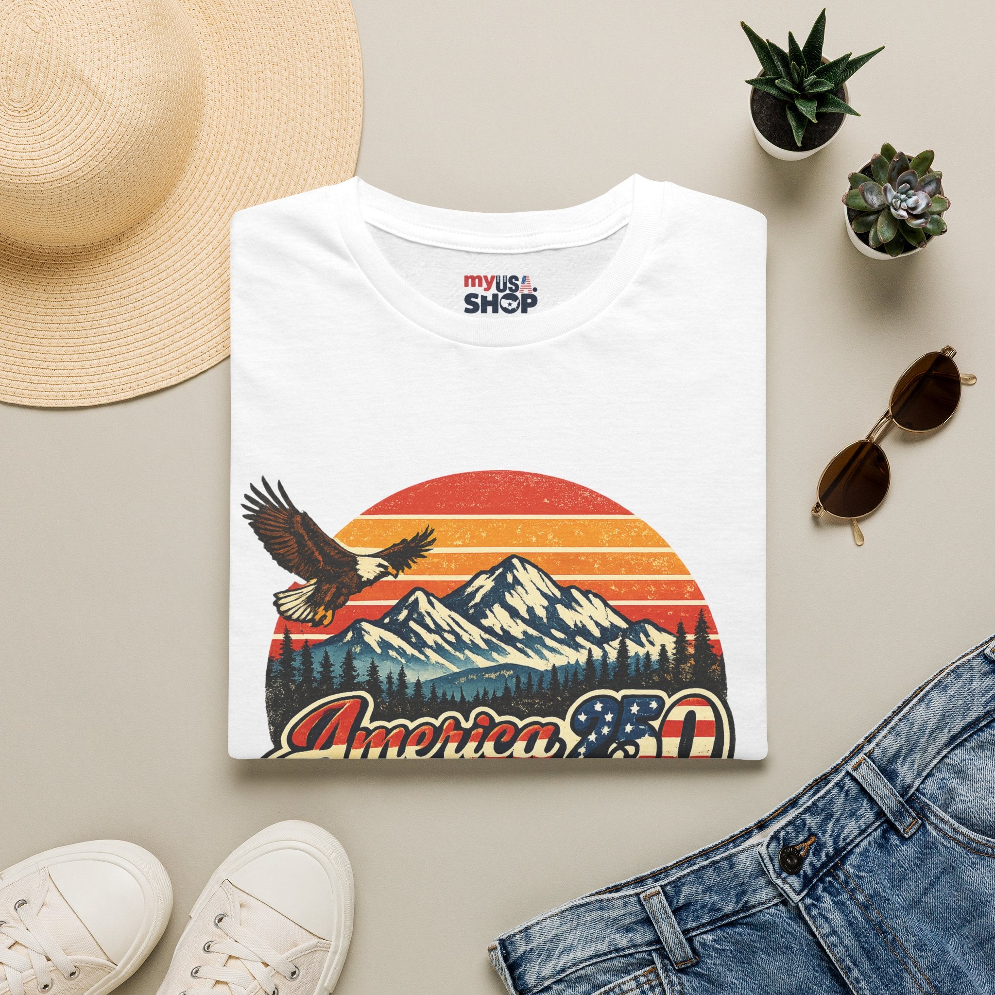 America 250 x Montana Vintage Eagle — America 80s Retro Mountain