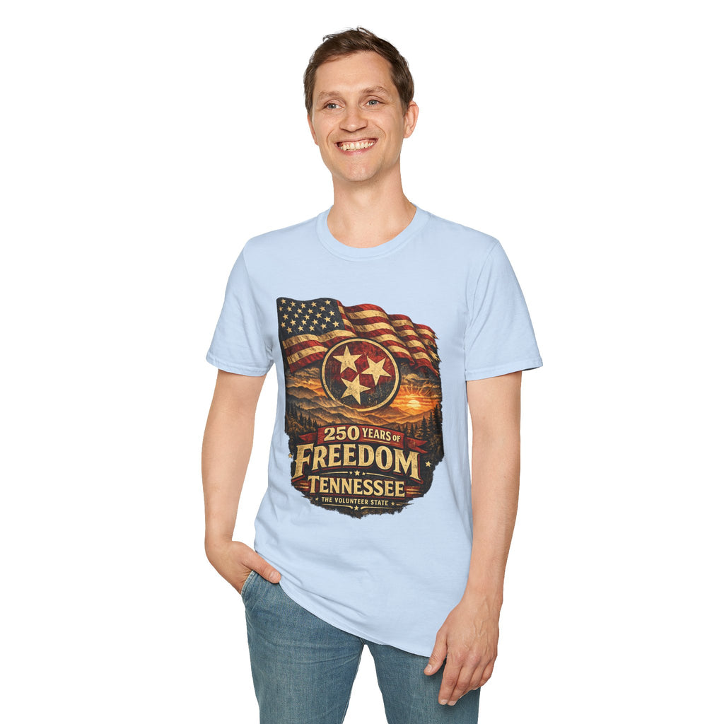 America 250 Tennessee T-Shirt — 250 Years of Freedom Patriotic Graphic Tee