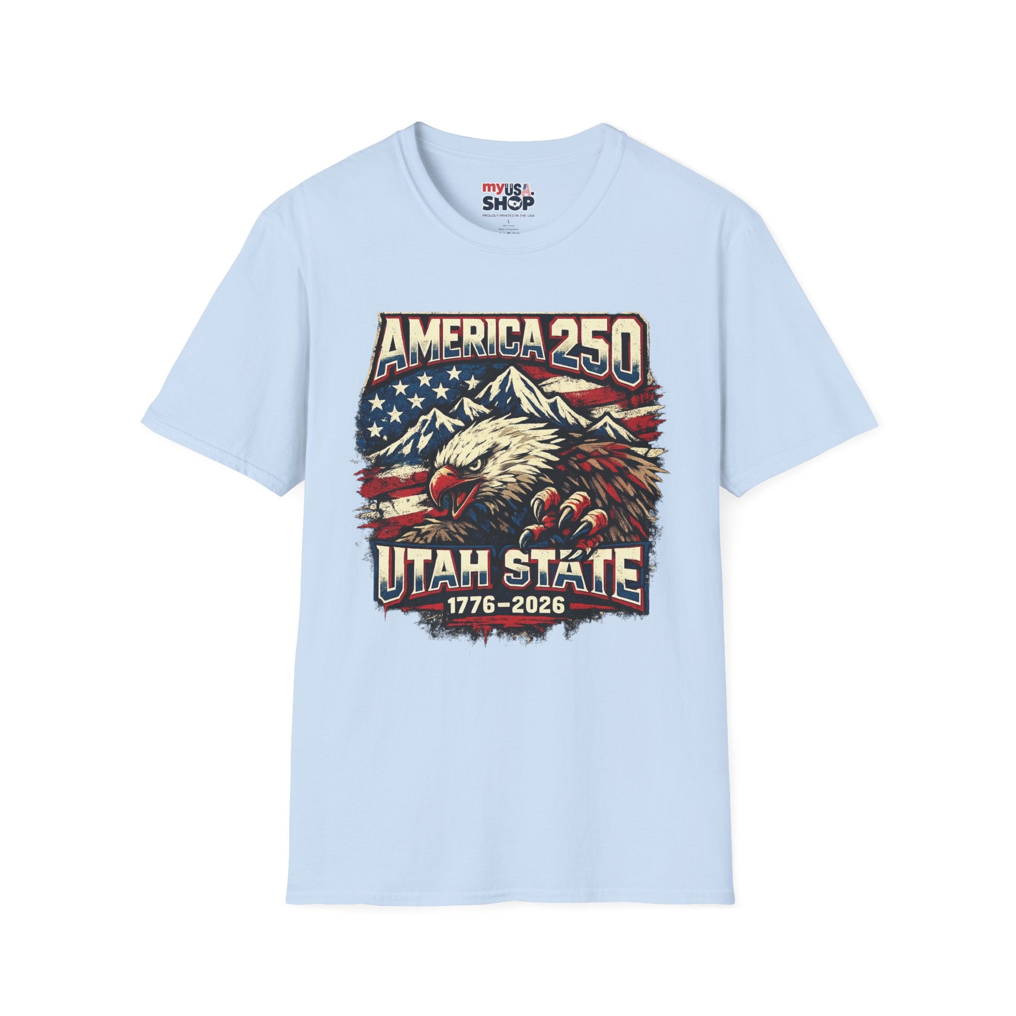 America 250 Utah State T-Shirt — Patriotic Eagle Mountain Graphic Tee