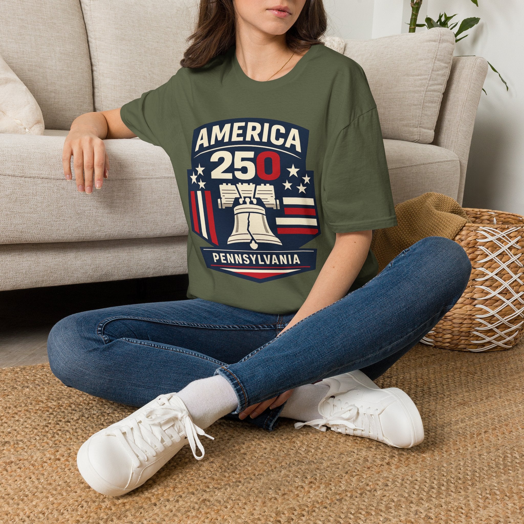 Pennsylvania America 250 Shirt — Modern Minimal Patriotic Badge Tee