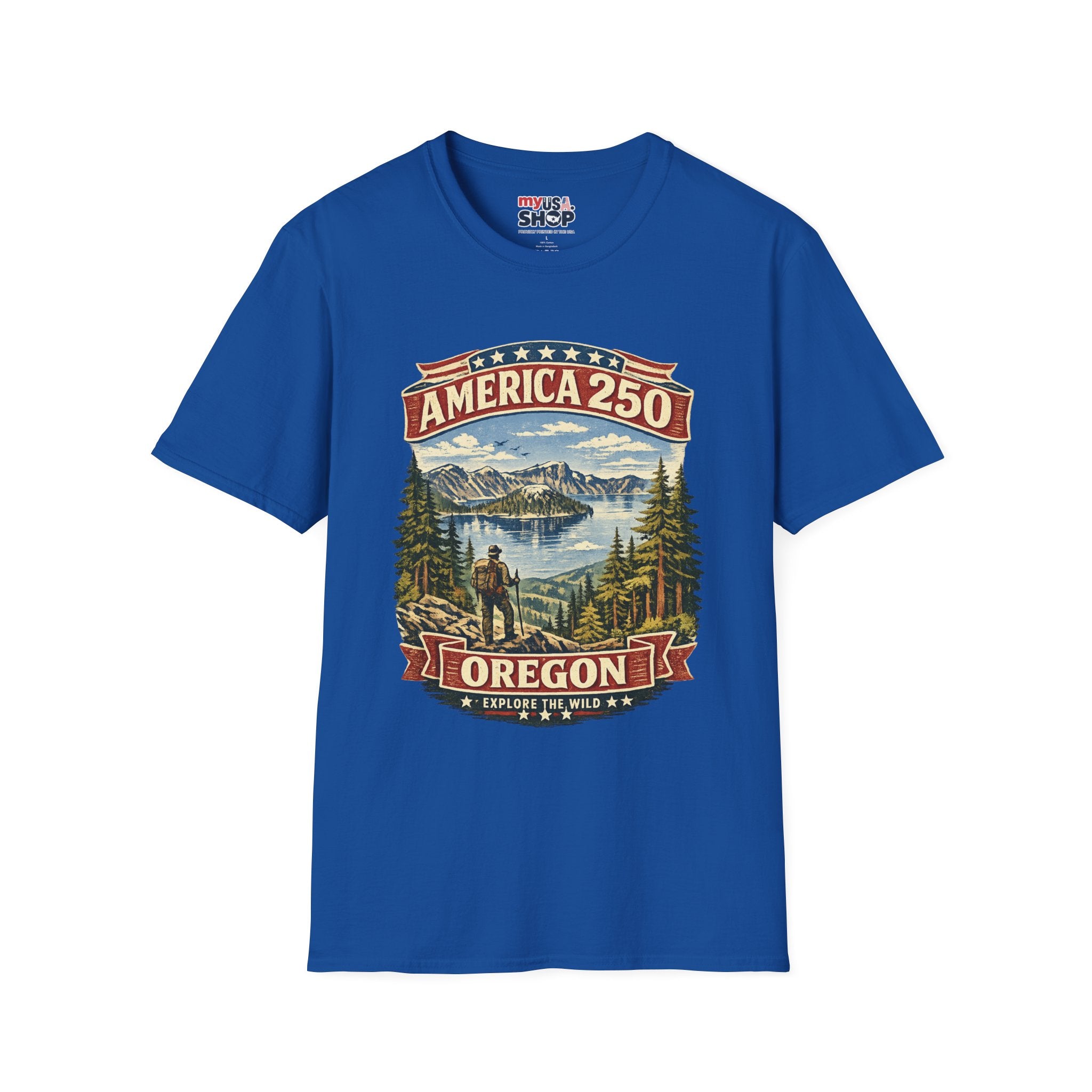 America 250 X Oregon Shirt — Explore The Wild Adventure Graphic Tee