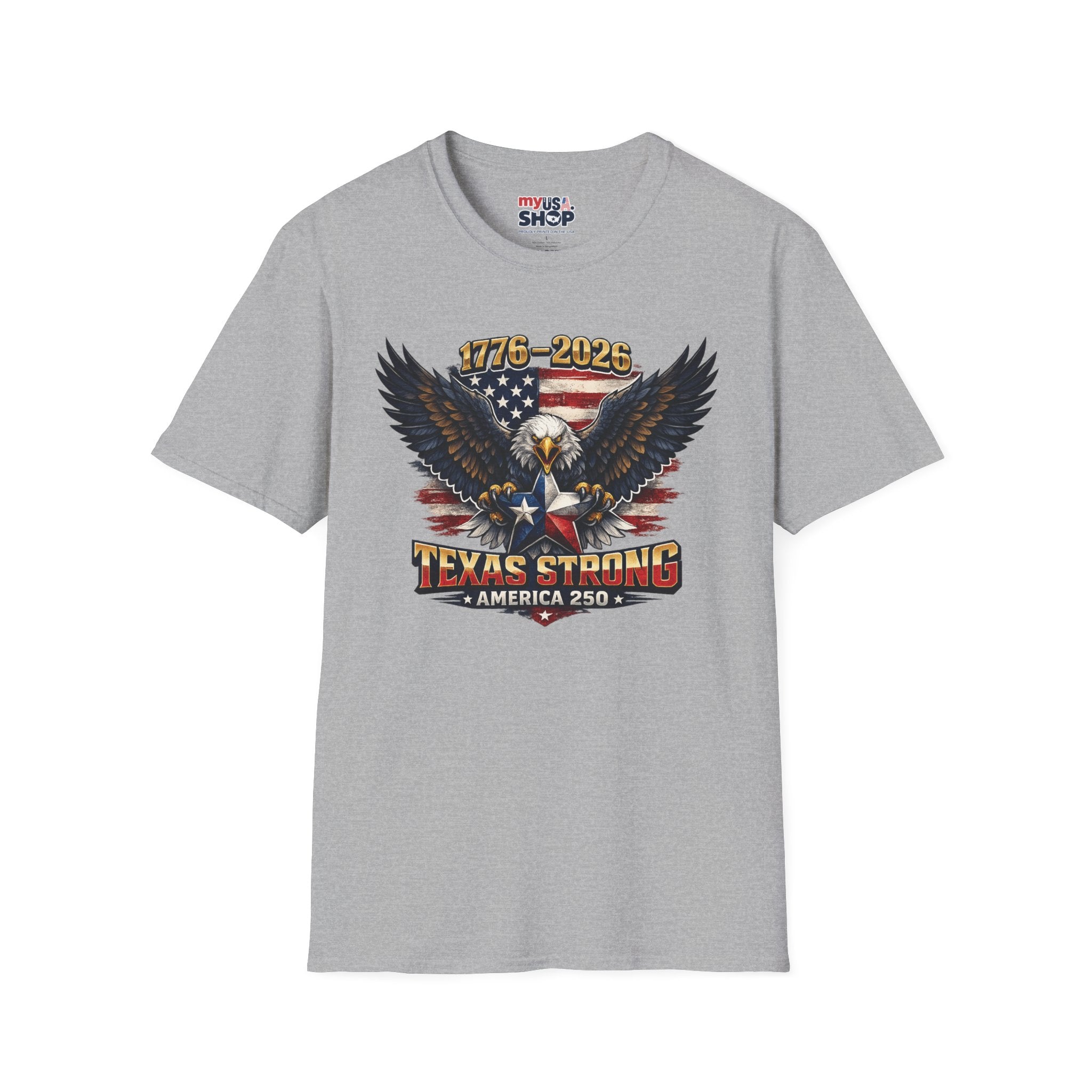 America 250 Texas Shirt — Texas Strong Patriotic Eagle Graphic Tee