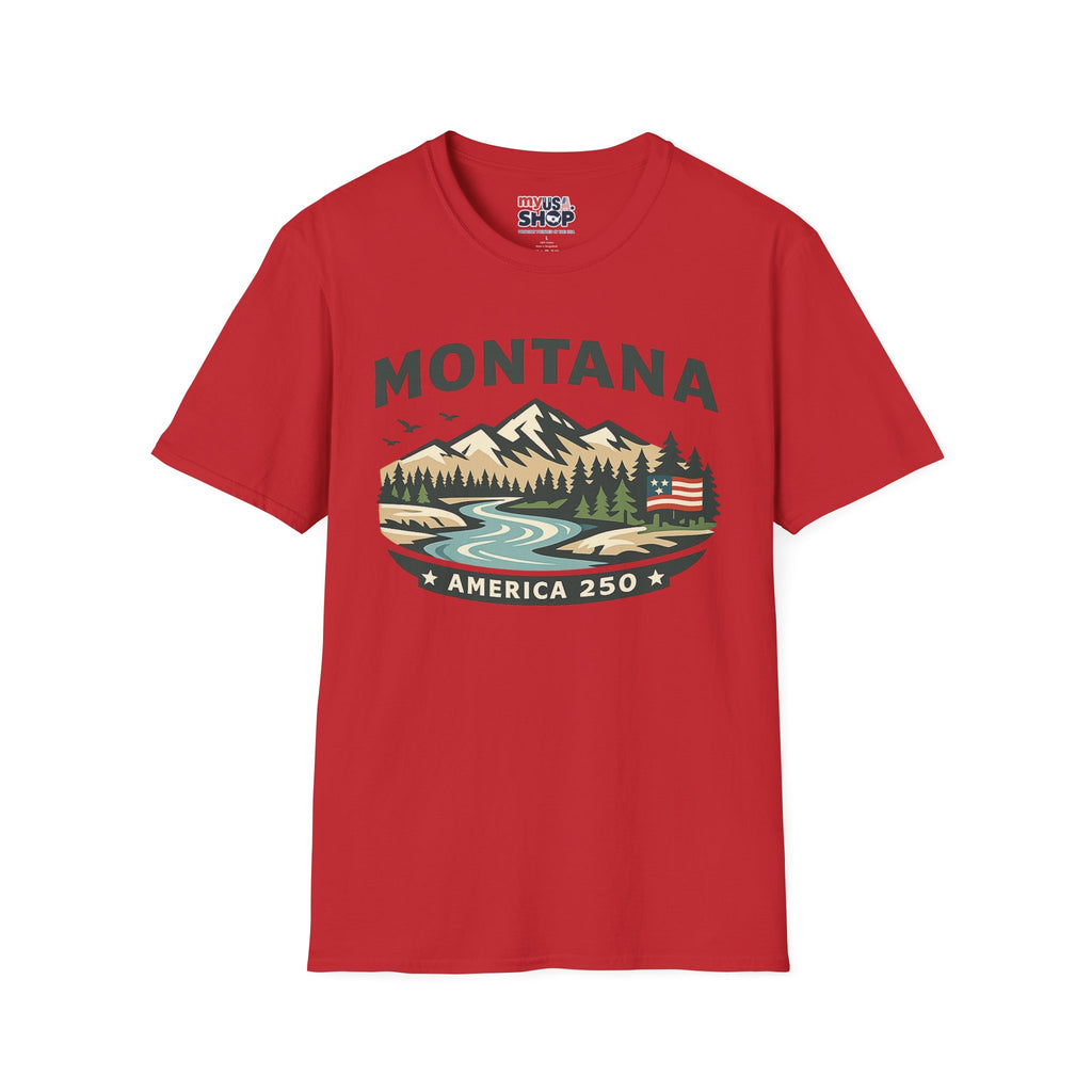 America 250 x Montana Mountain Scenic T-Shirt — Retro Nature Design