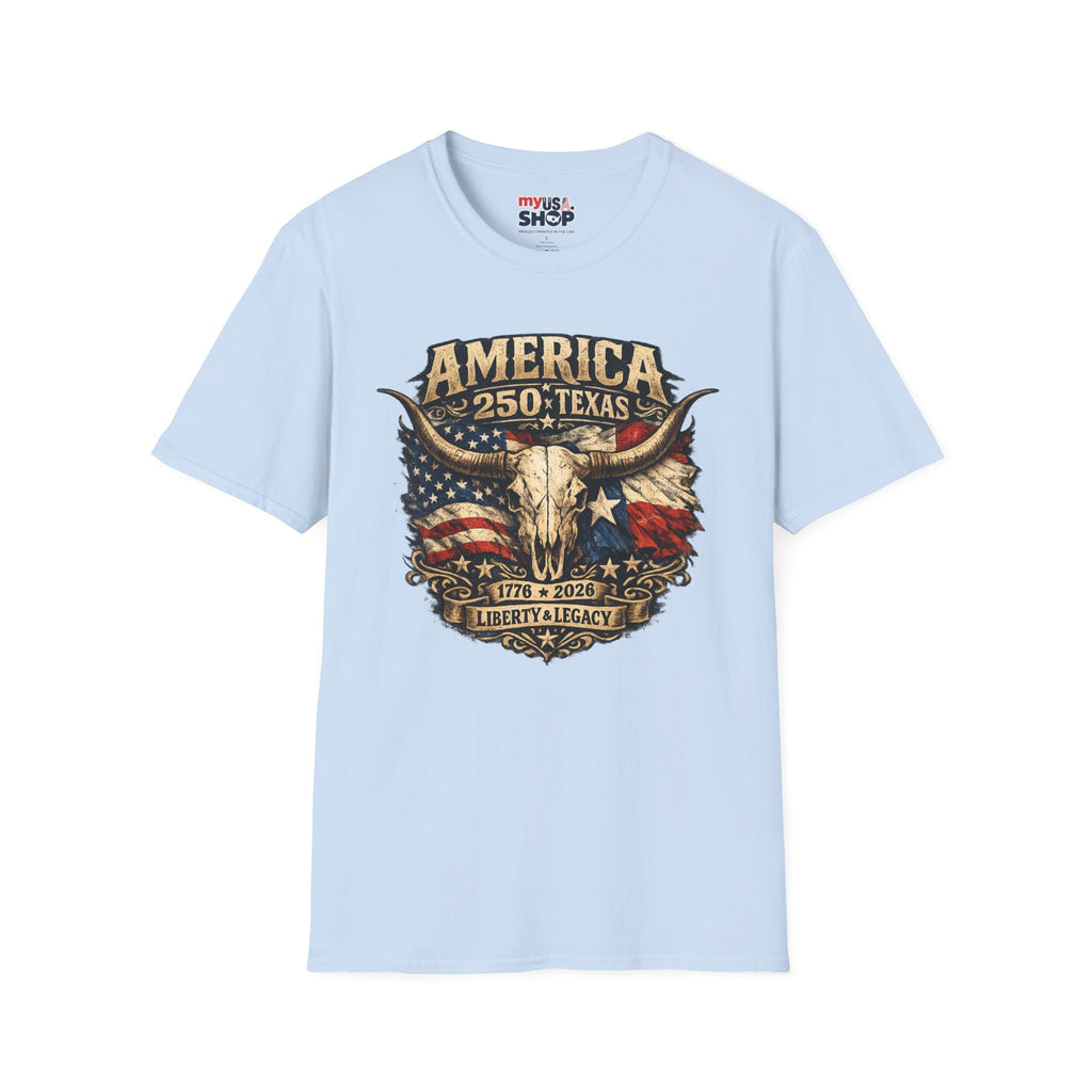 America 250 Texas T-Shirt — 250th Anniversary Vintage Flag Design