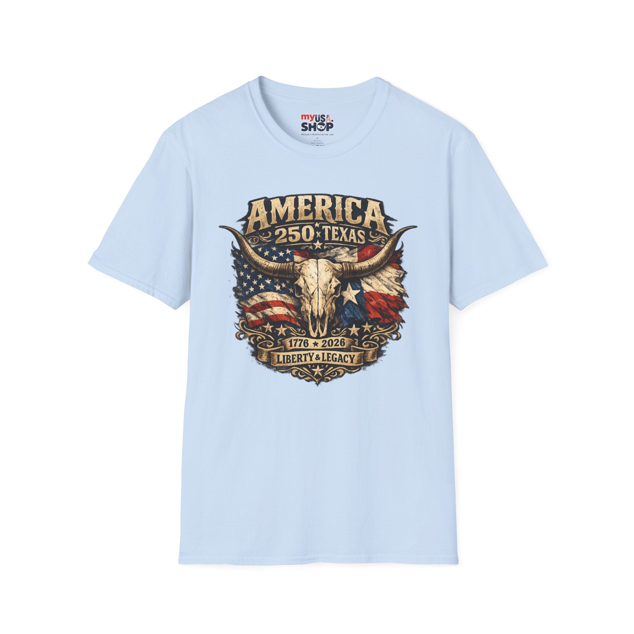 America 250 Texas T-Shirt — 250th Anniversary Vintage Flag Design