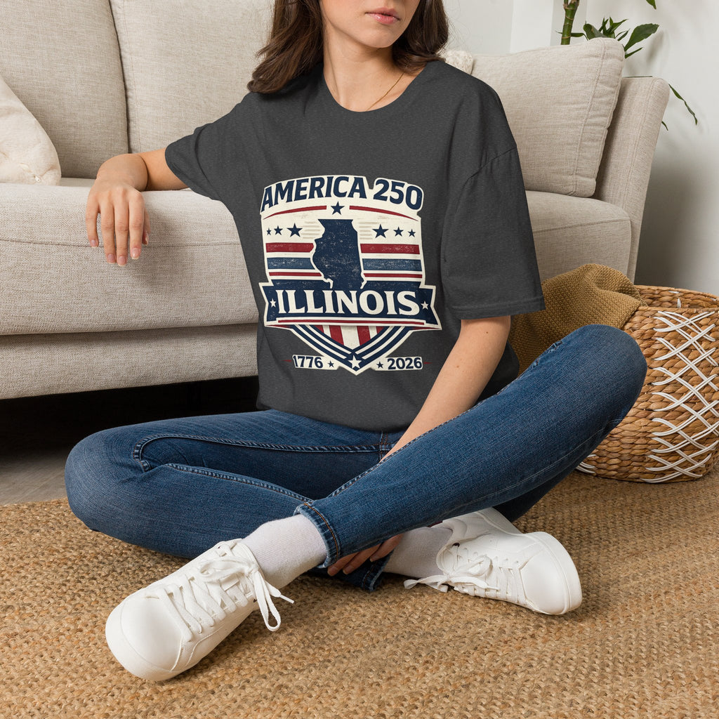 America 250 Illinois T-Shirt — 1776–2026 Bicentennial USA State Pride Tee