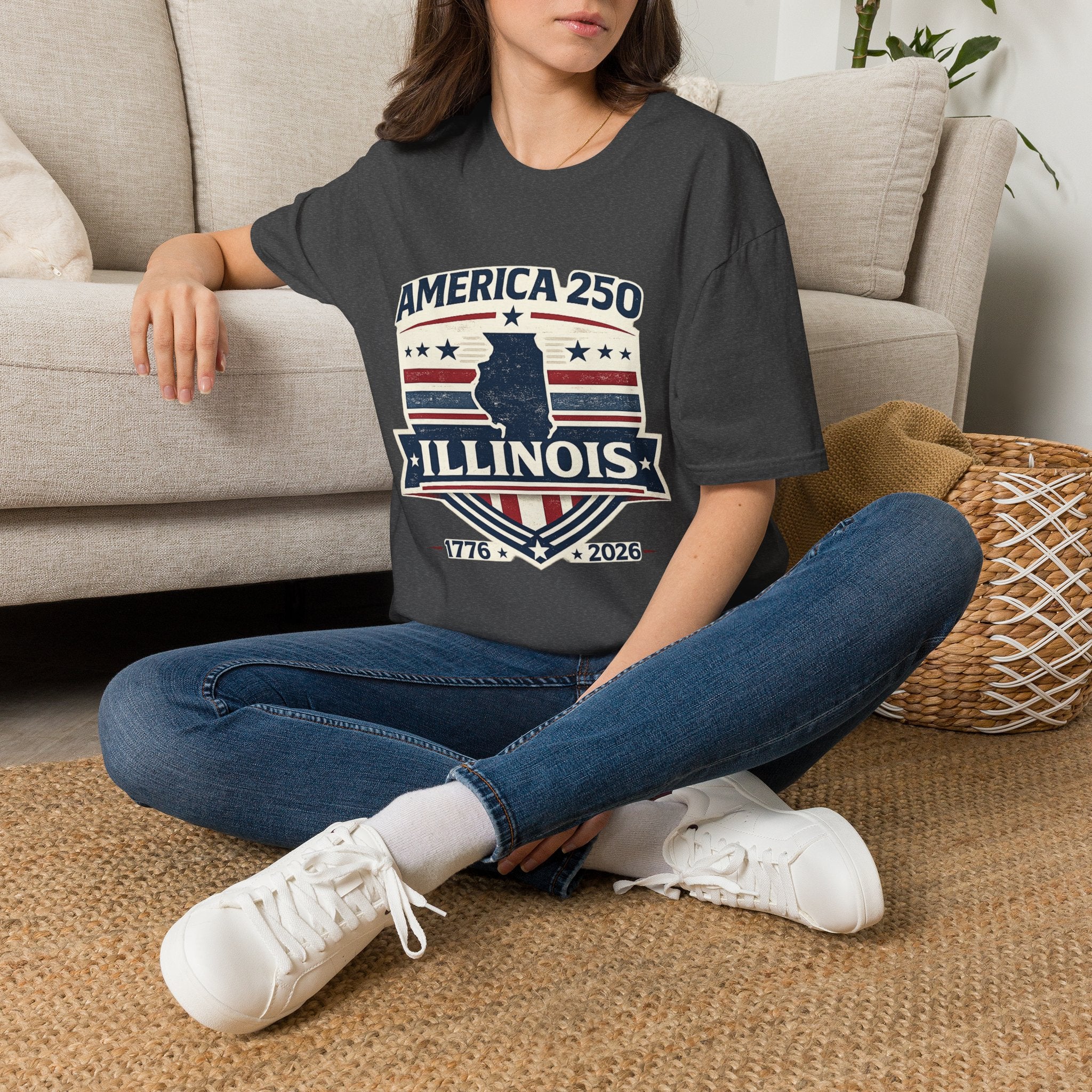 America 250 Illinois T-Shirt — 1776–2026 Bicentennial USA State Pride Tee
