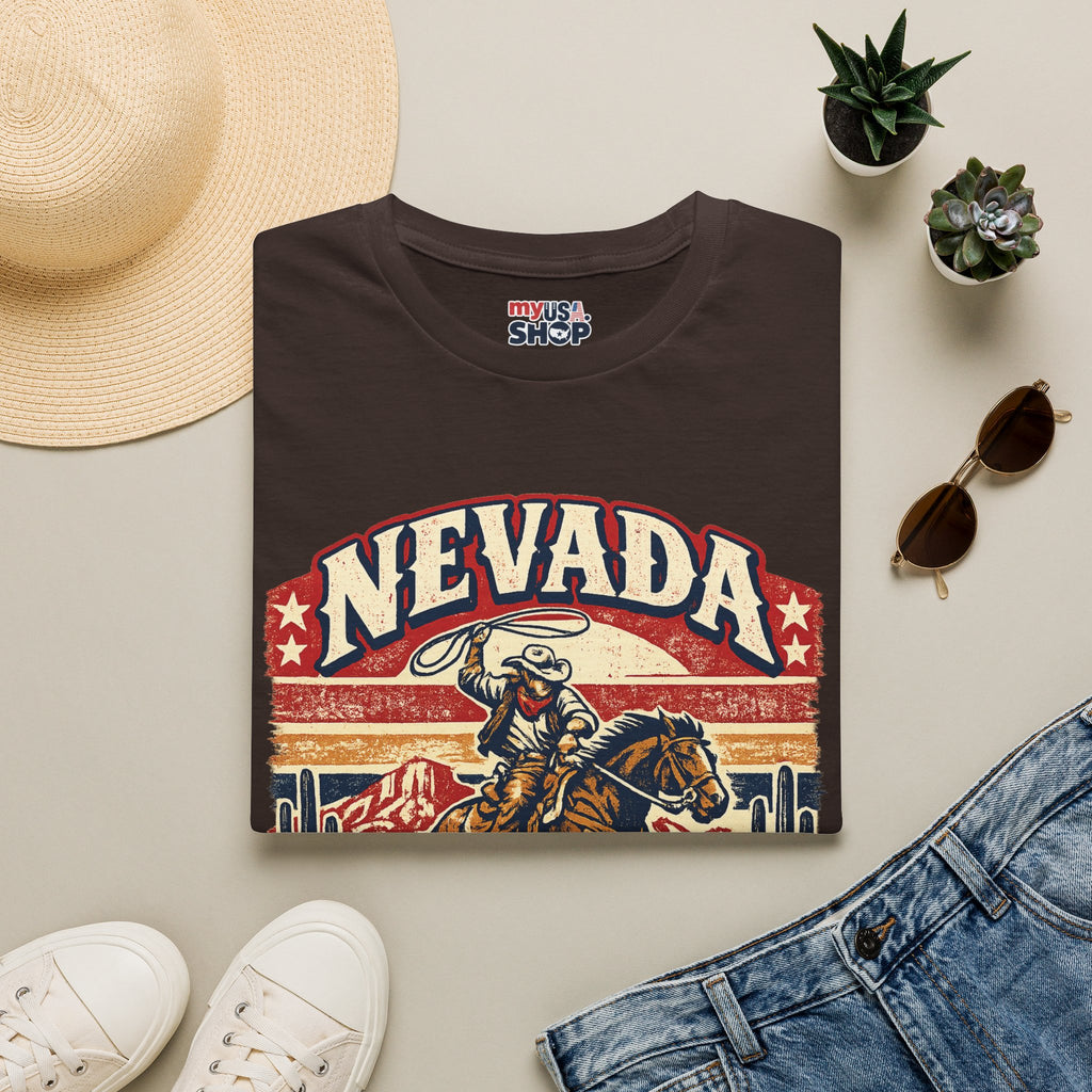 America 250 Nevada Rodeo Vintage T‑Shirt — Western Cowboy Graphic