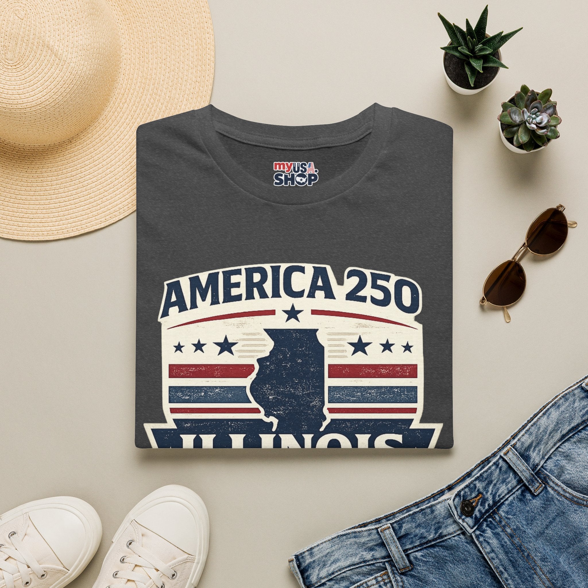 America 250 Illinois T-Shirt — 1776–2026 USA State Pride Tee
