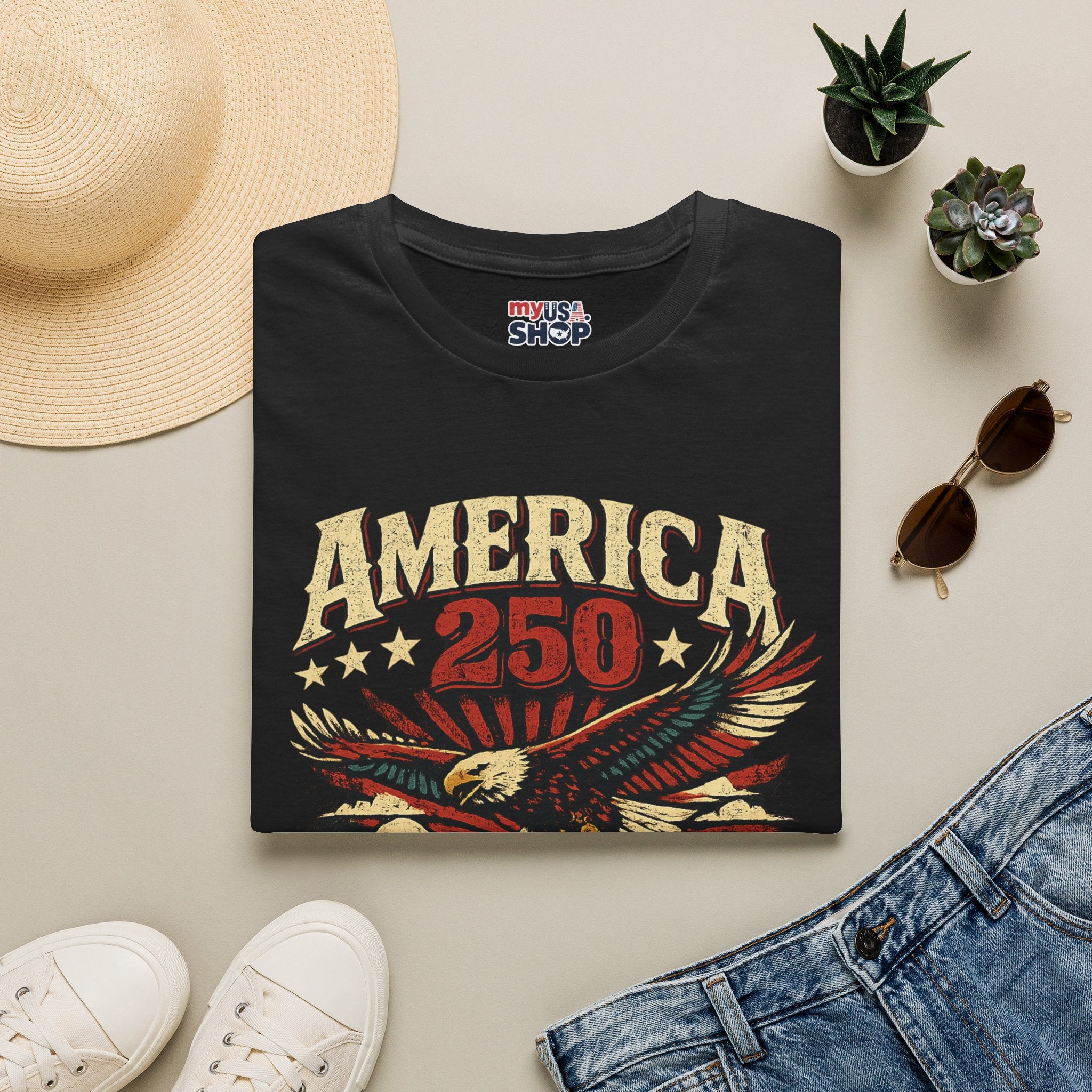 America 250 South Dakota Shirt — Vintage Eagle Freedom Graphic Tee