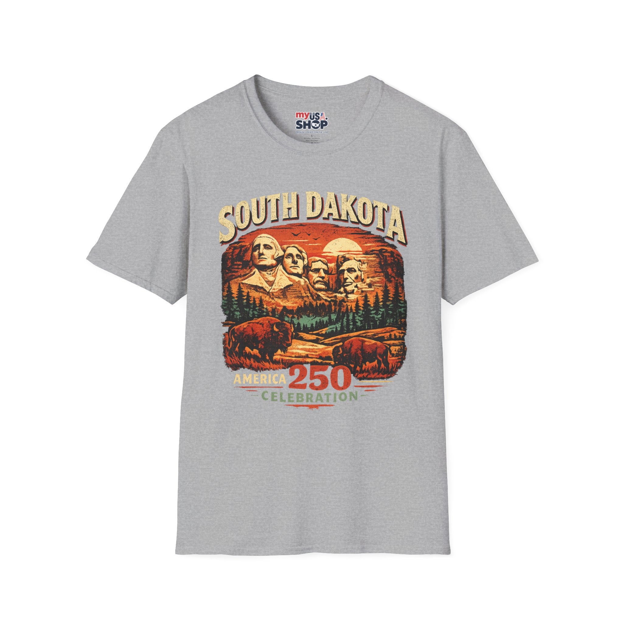 America 250 South Dakota Shirt — Sunset Mount Rushmore Celebration Tee