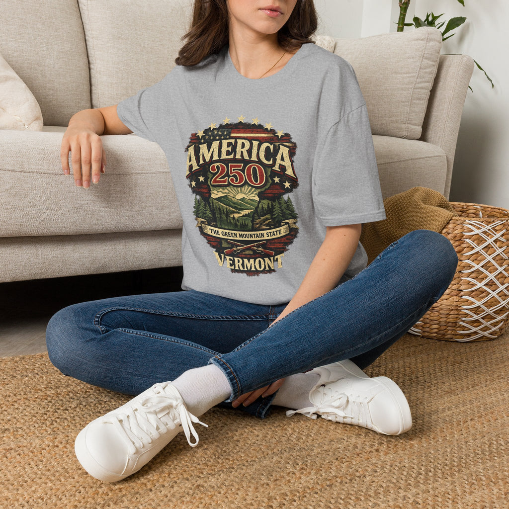 America 250 – Vermont “The Green Mountain State” Vintage Tee Design