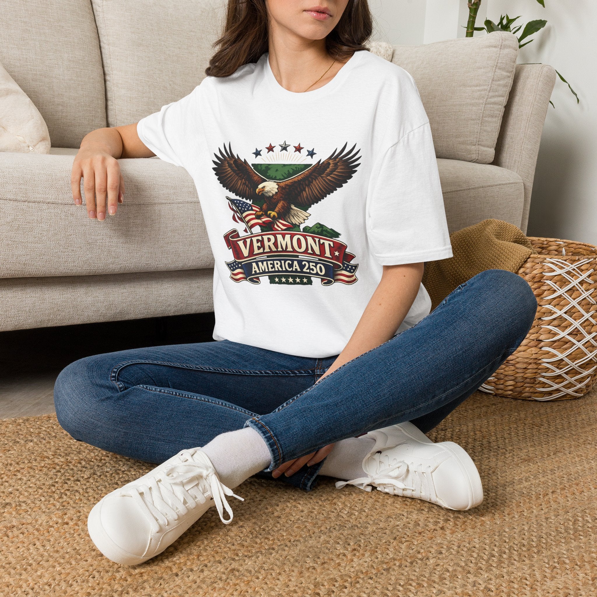America 250 – Vermont Eagle Heritage Vintage Tee Design