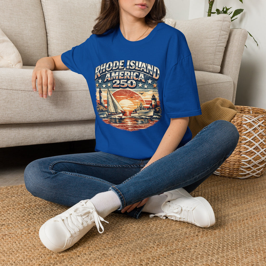 Rhode Island America 250 Shirt — Nautical Sunset Sailing Tee