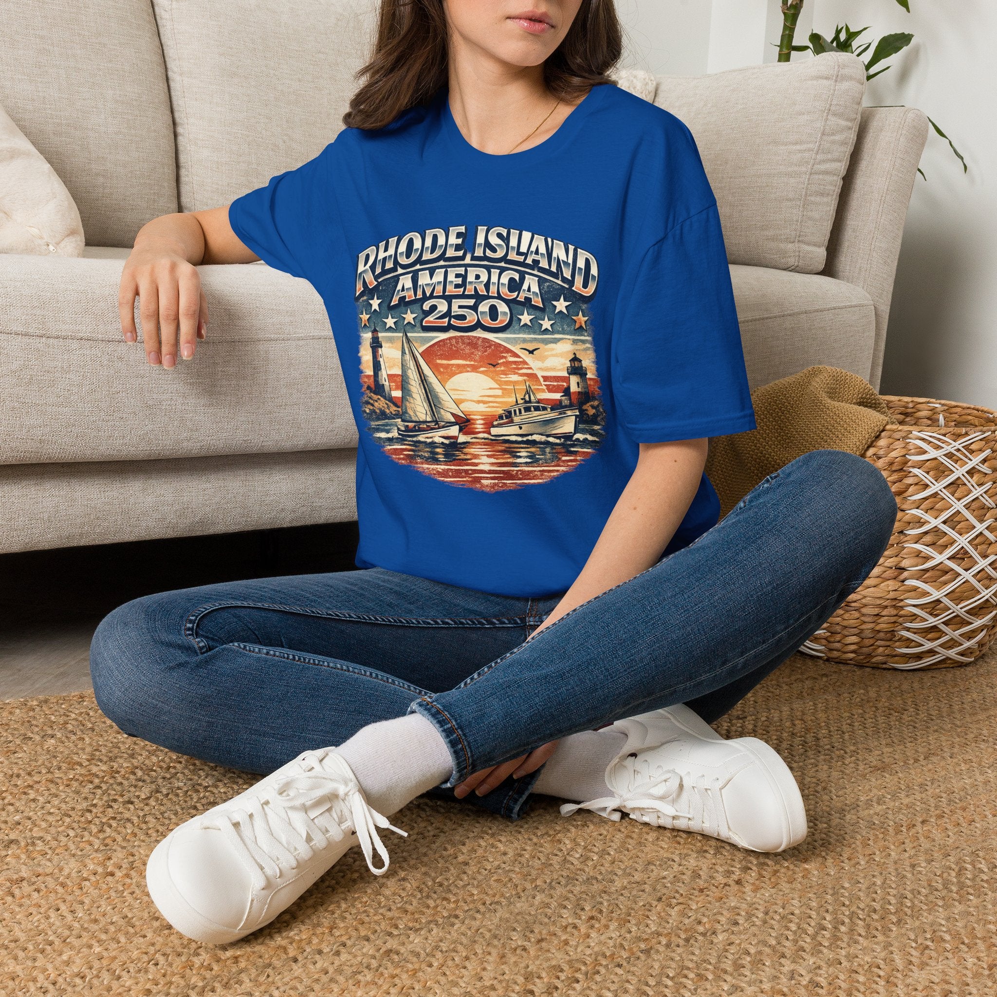 Rhode Island America 250 Shirt — Nautical Sunset Sailing Tee