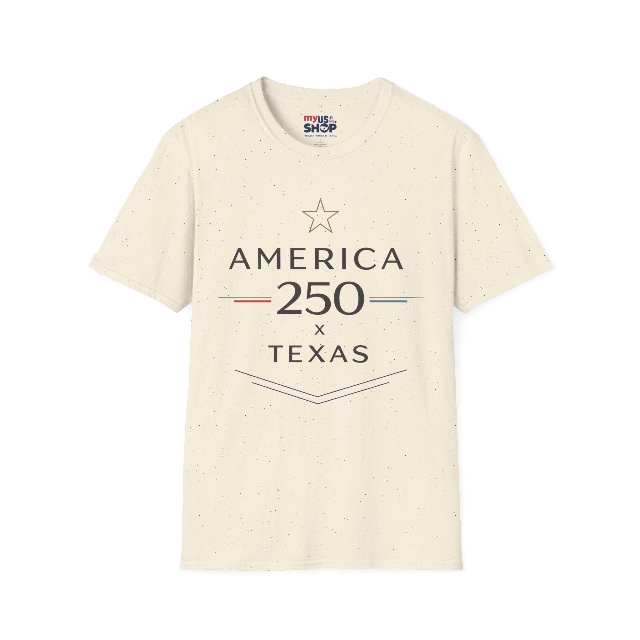 America 250 Texas T-Shirt — Minimalist Patriotic Texas Graphic Tee