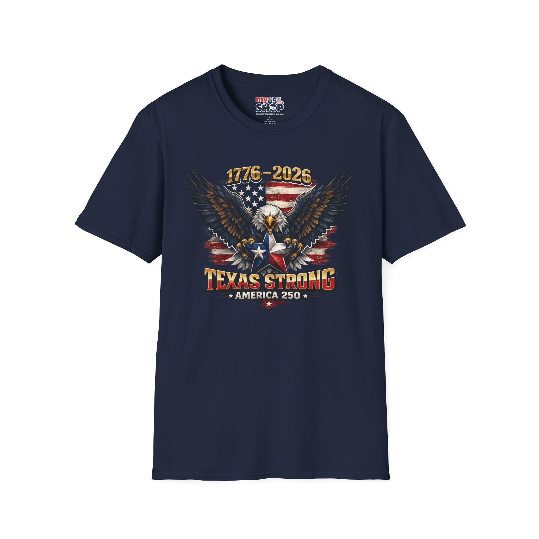 America 250 Texas Shirt — Texas Strong Patriotic Eagle Graphic Tee