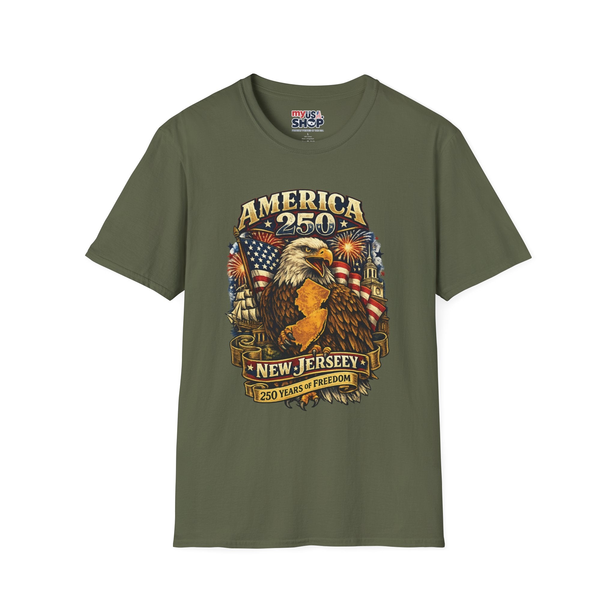 America 250 Eagle T‑Shirt — New Jersey Patriotic Tee