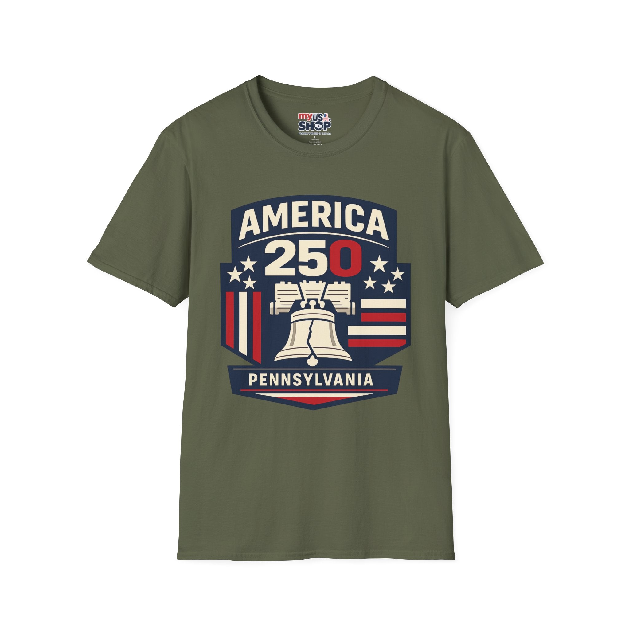 Pennsylvania America 250 Shirt — Modern Minimal Patriotic Badge Tee