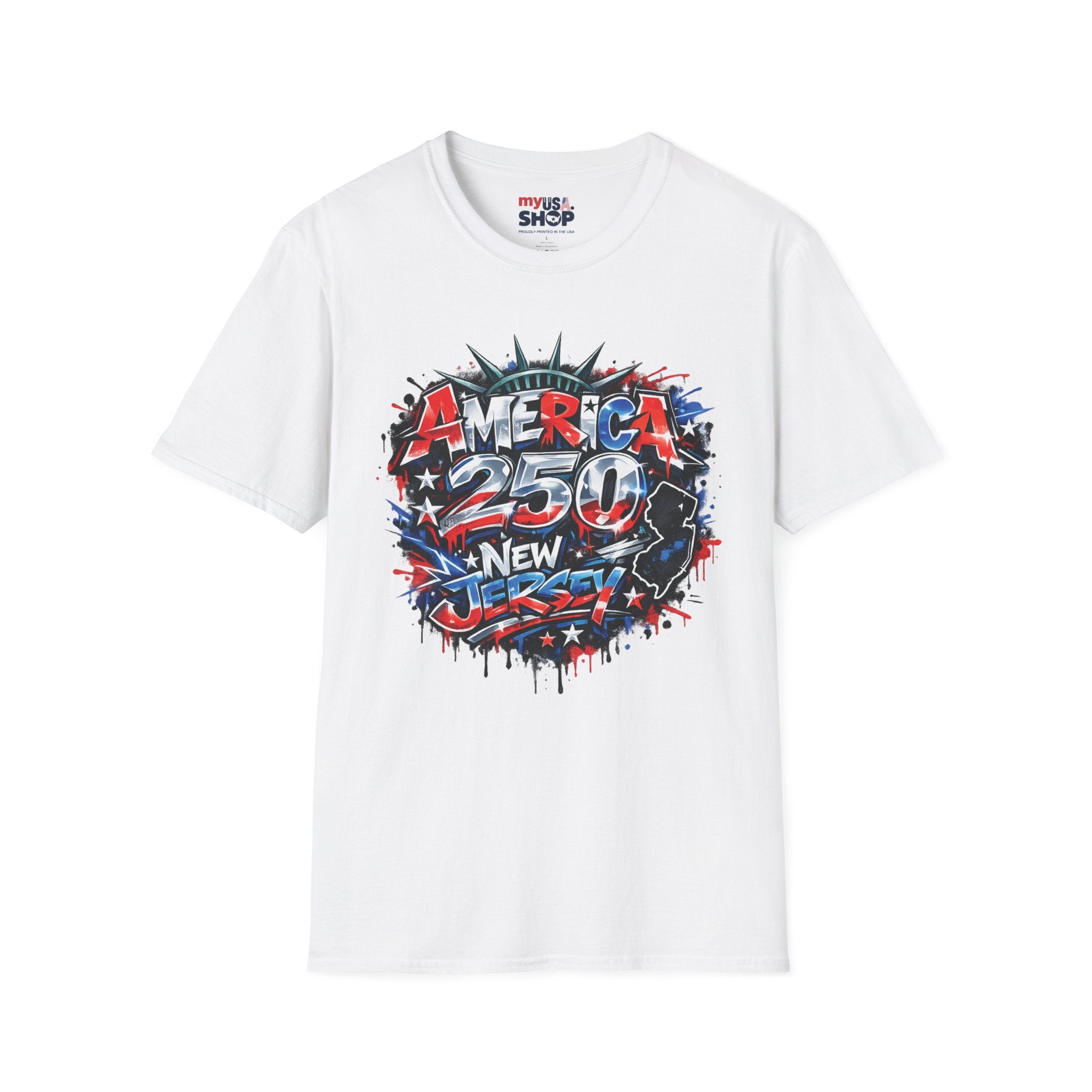 America 250 T-Shirt — New Jersey Patriotic USA 250th Anniversary Graphic Tee