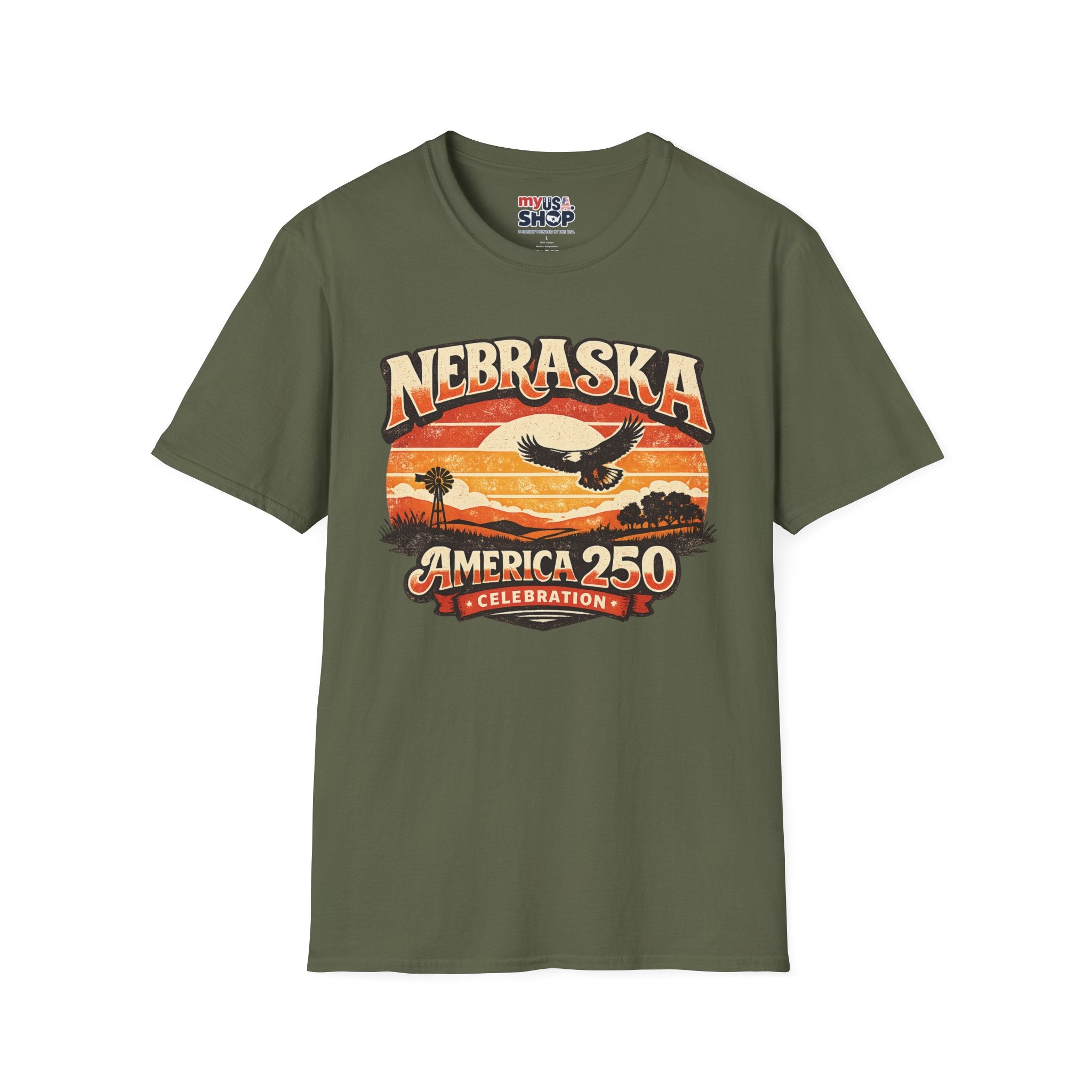 Nebraska America 250 Retro Sunset T-Shirt
