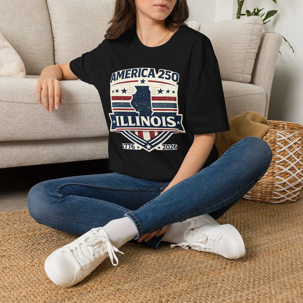 America 250 Illinois T-Shirt — 1776–2026 USA State Pride Tee