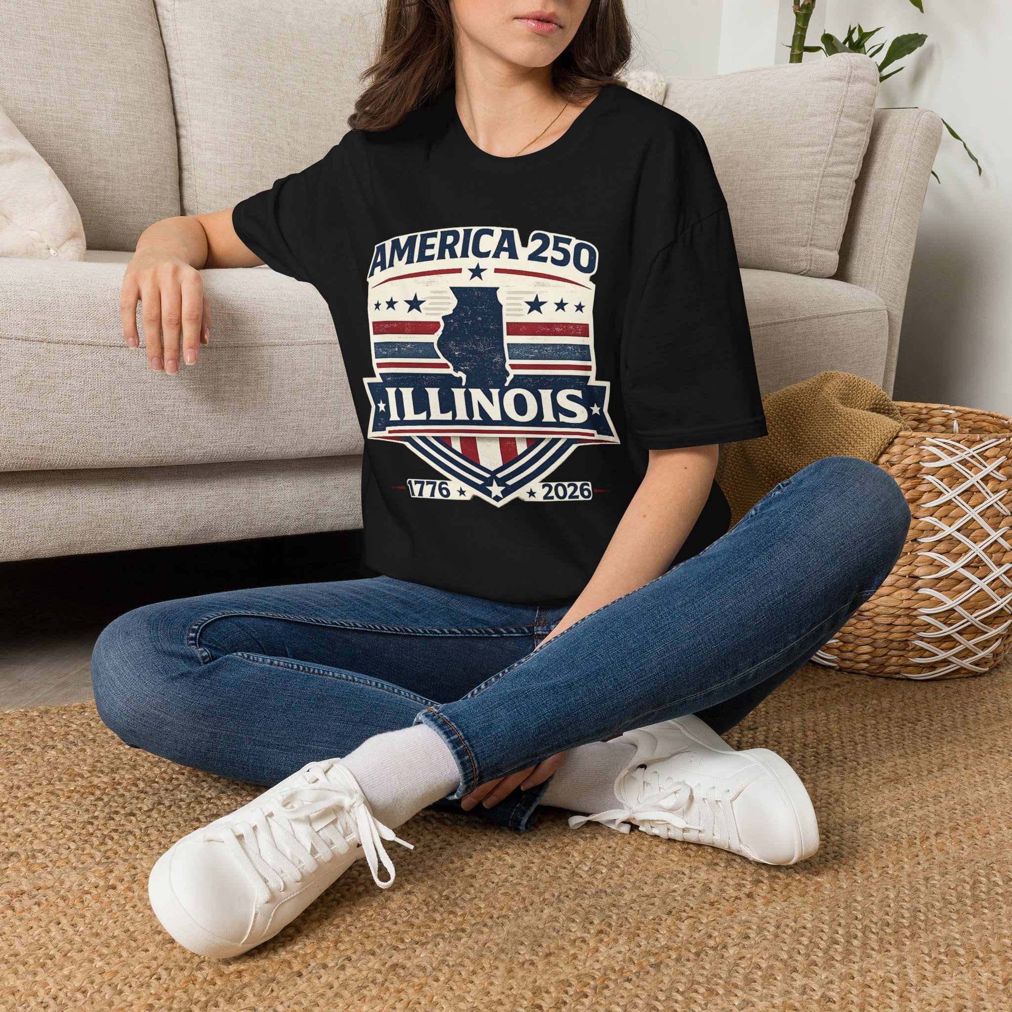 America 250 Illinois T-Shirt — 1776–2026 USA State Pride Tee