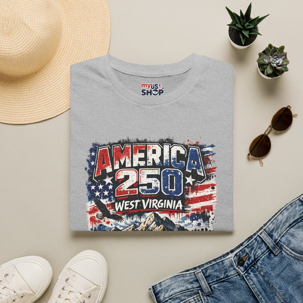 America 250 West Virginia Vintage Flag Commemorative Tee