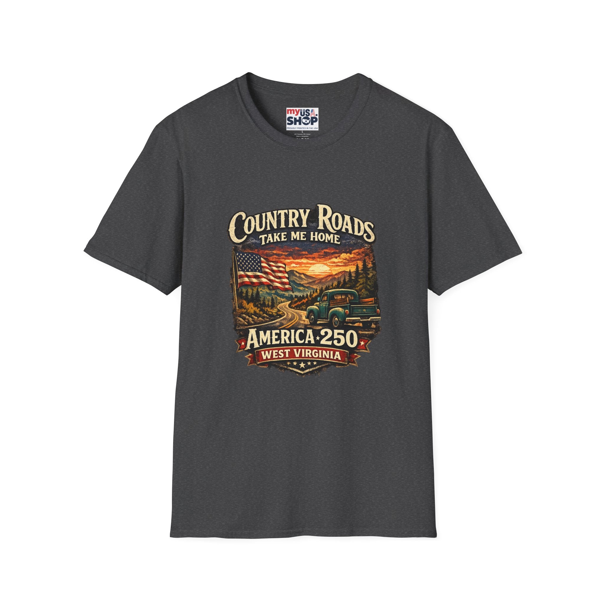 America 250 T-Shirt — "Take Me Home" West Virginia Scenic Graphic Tee
