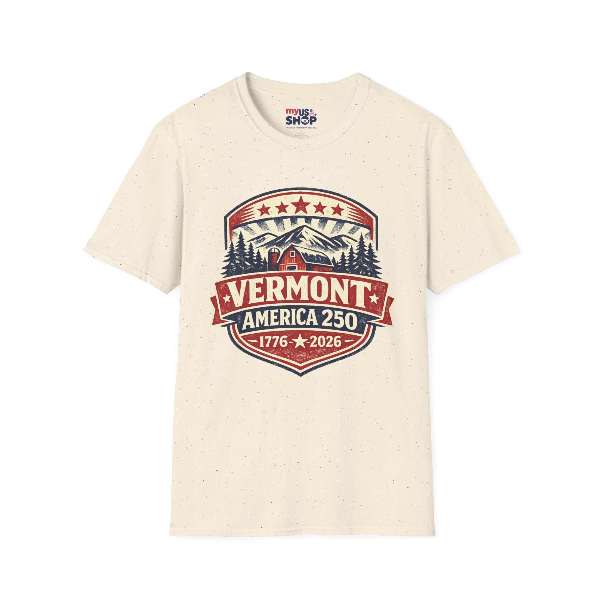 America 250 – Vermont 1776–2026 Mountain Heritage Vintage Tee Design
