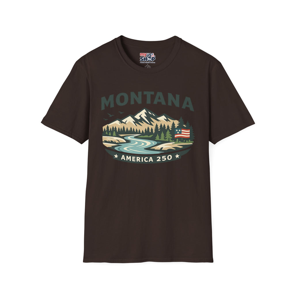 America 250 x Montana Mountain Scenic T-Shirt — Retro Nature Design