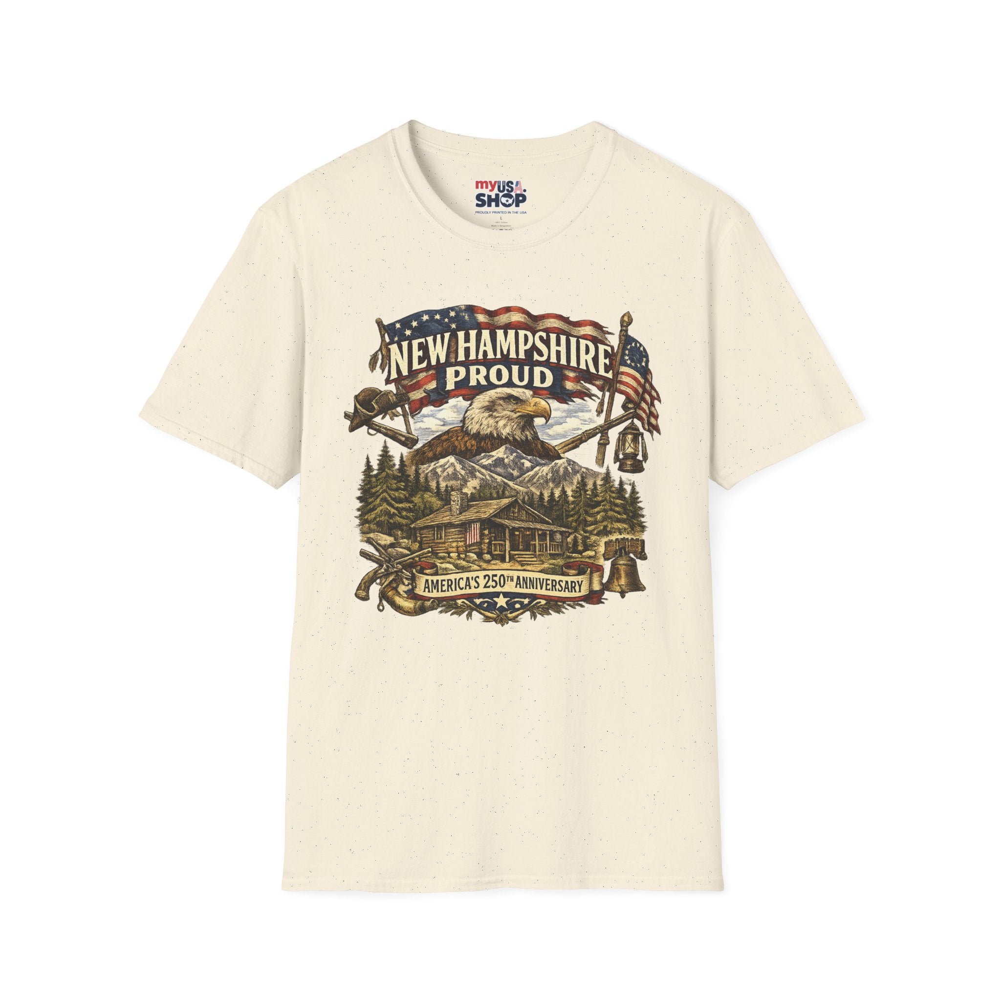 America 250 New Hampshire Proud T-Shirt — Patriotic Eagle State Tee