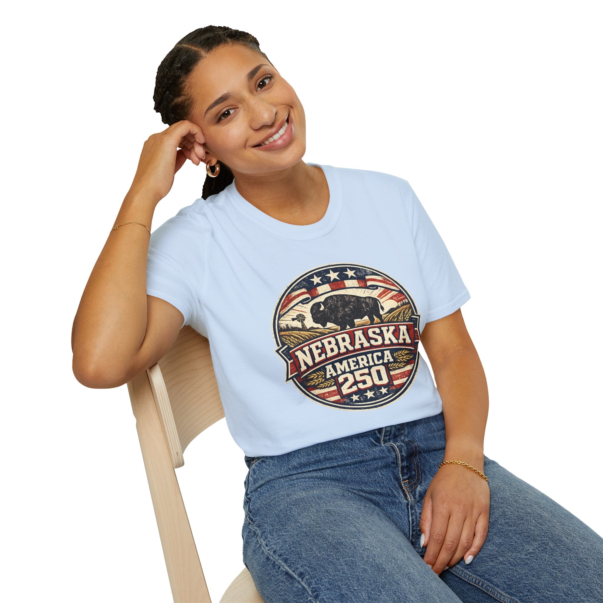 Nebraska Buffalo Retro T-Shirt — America 250 Vintage State Pride Tee