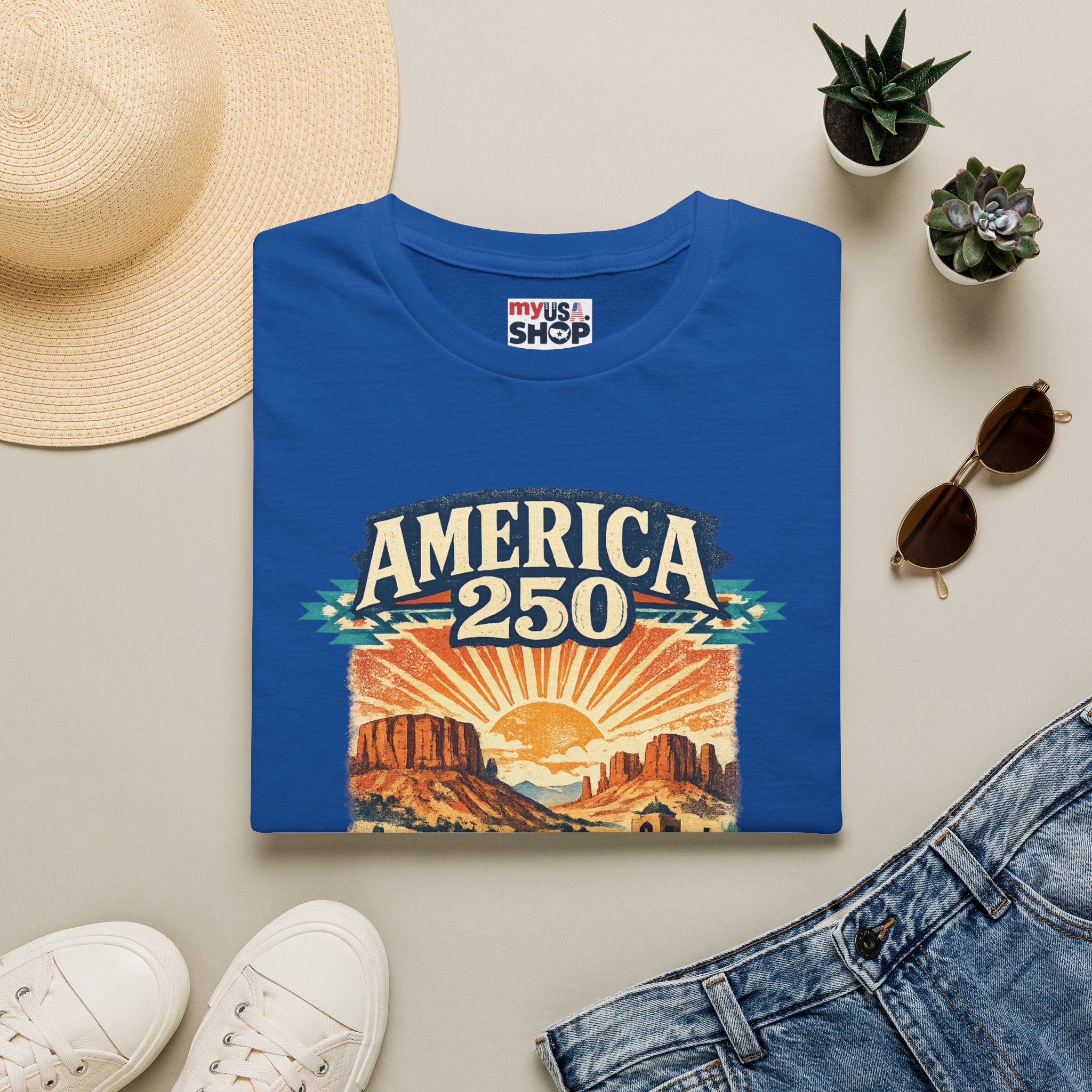 America 250 x New Mexico — Vintage Desert Sunset
