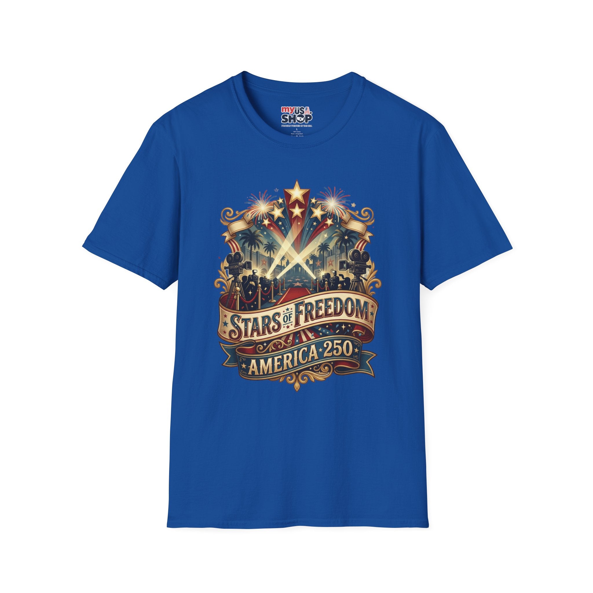 Stars of Freedom T‑Shirt — America 250 Patriotic Celebration Tee Pop Culture