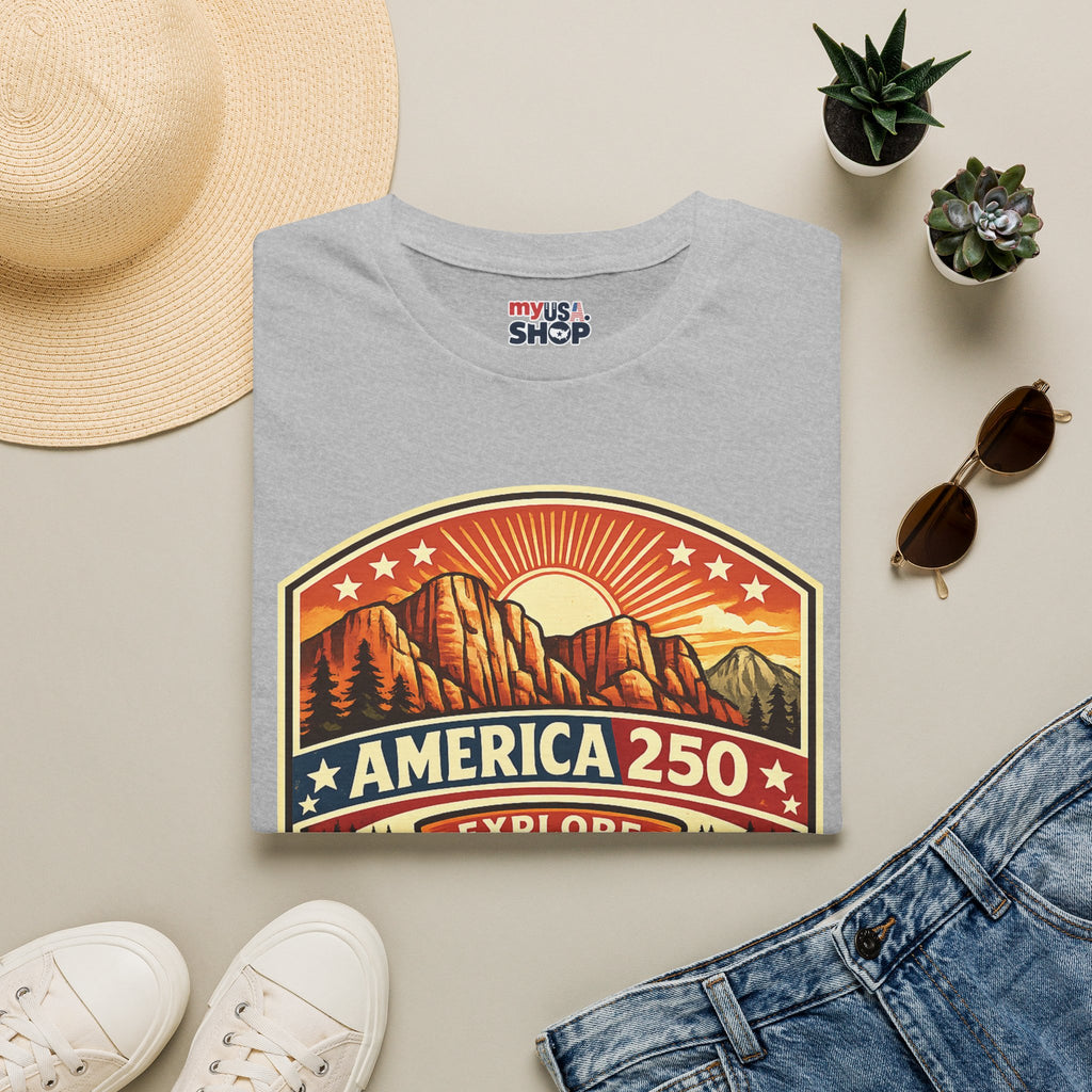 America 250 T-Shirt Utah Explore Freedom Vintage National Park Badge