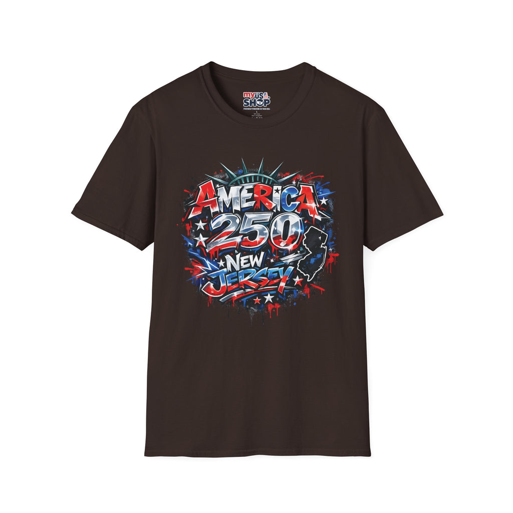 America 250 T-Shirt — New Jersey Patriotic USA 250th Anniversary Graphic Tee