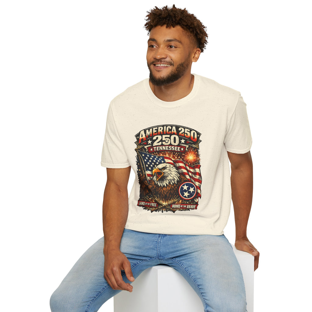 America 250 Tennessee Shirt — Land of the Free Patriotic Eagle Tee